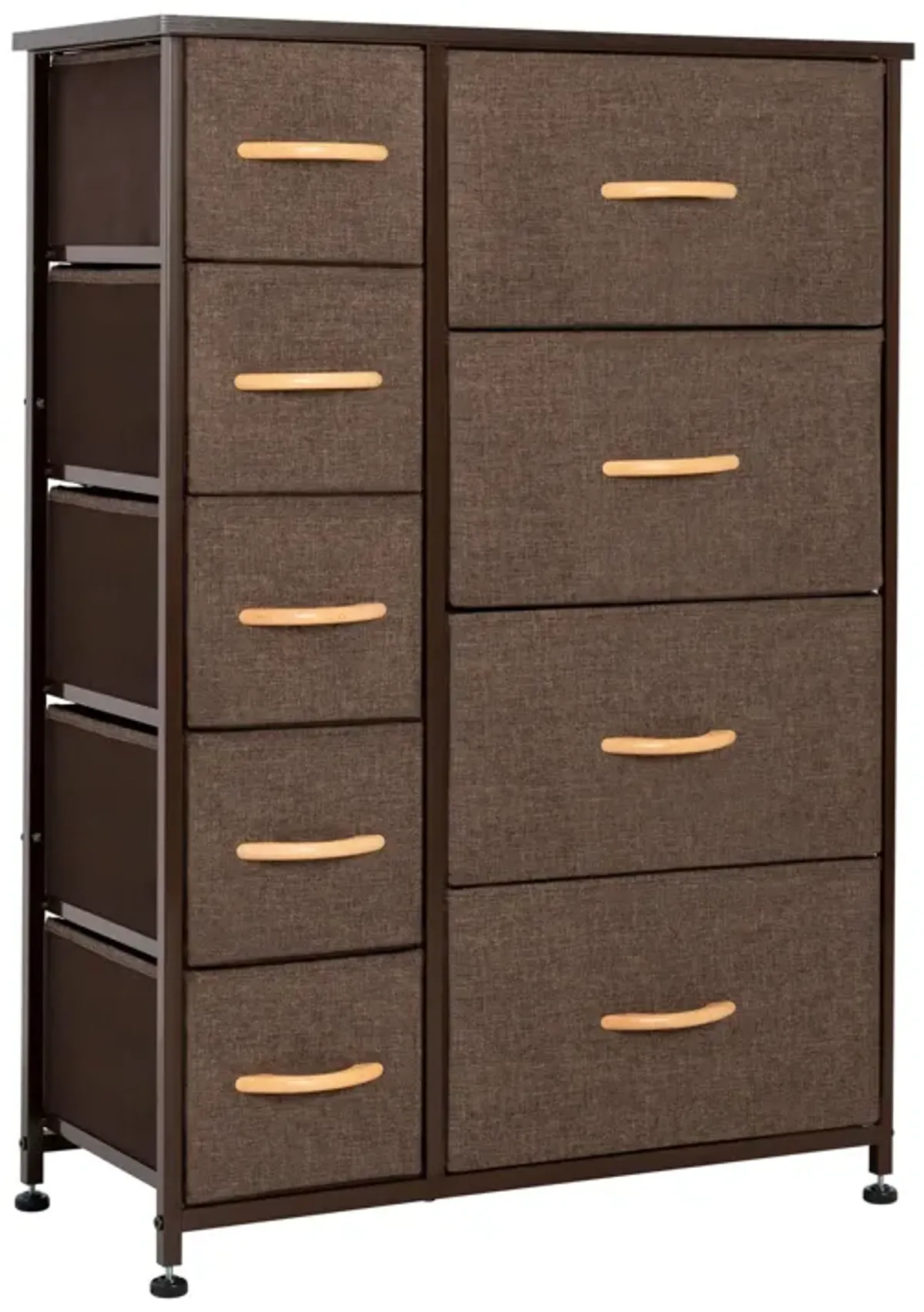 Steel And Fabric Nine Drawer Combo Dresser - Brown