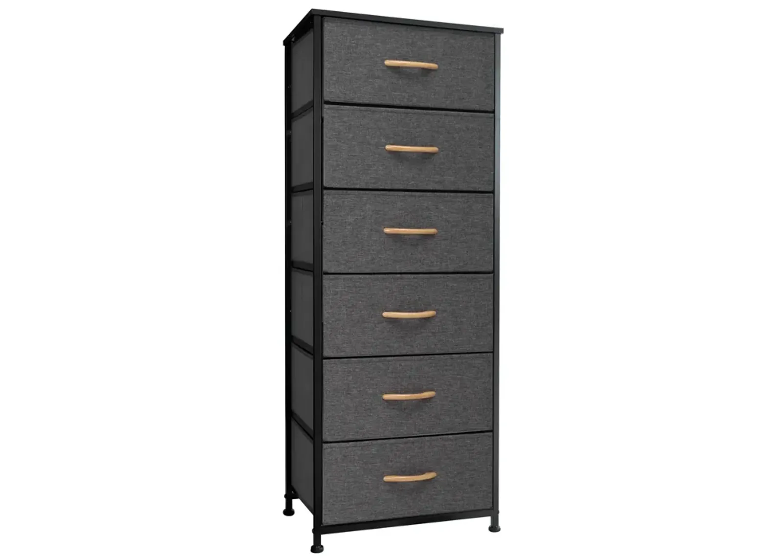 Fabric 6 Drawer Chest - Gray / Black