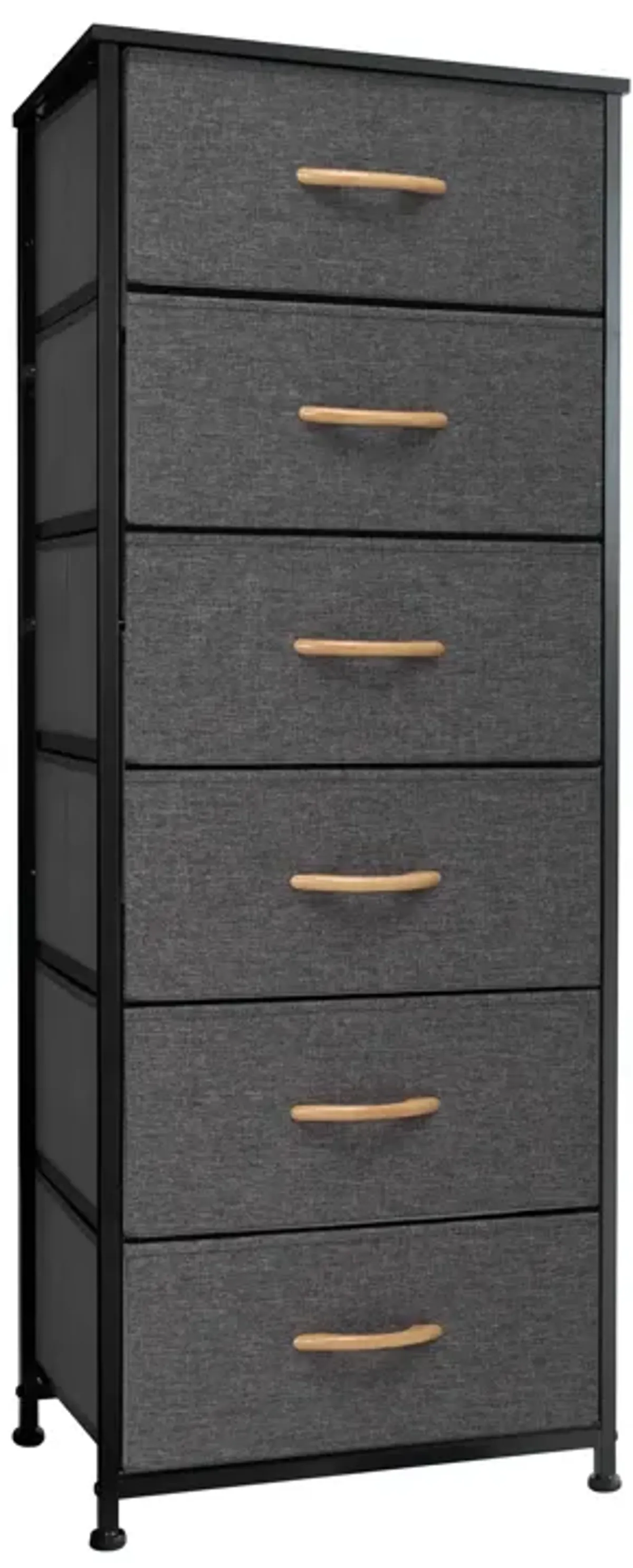 Fabric 6 Drawer Chest - Gray / Black