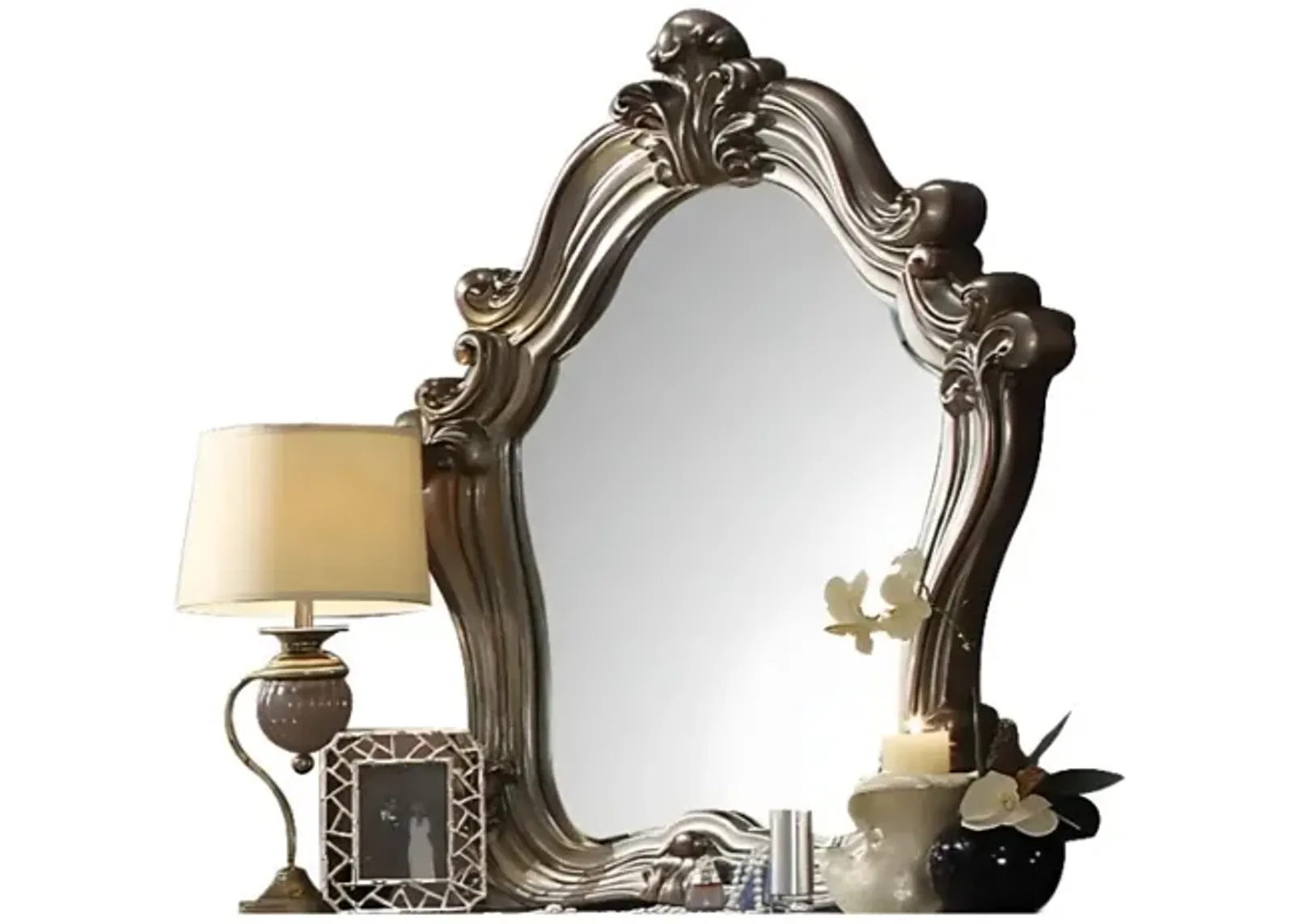 47" Antique Irregular Dresser Mirror - Platinum