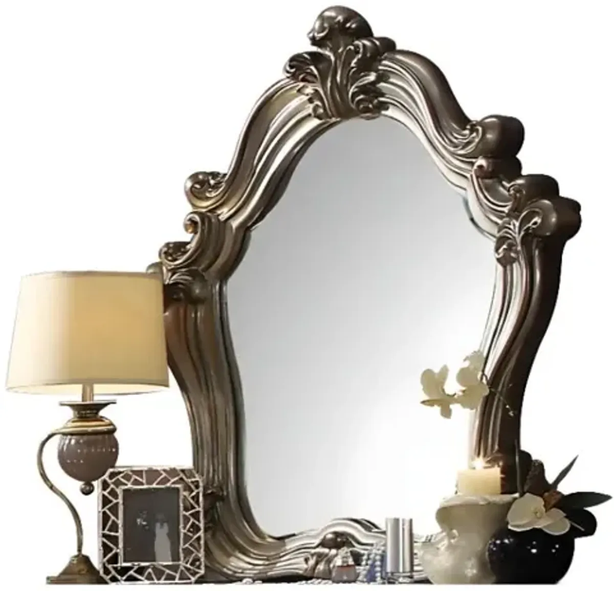 47" Antique Irregular Dresser Mirror - Platinum