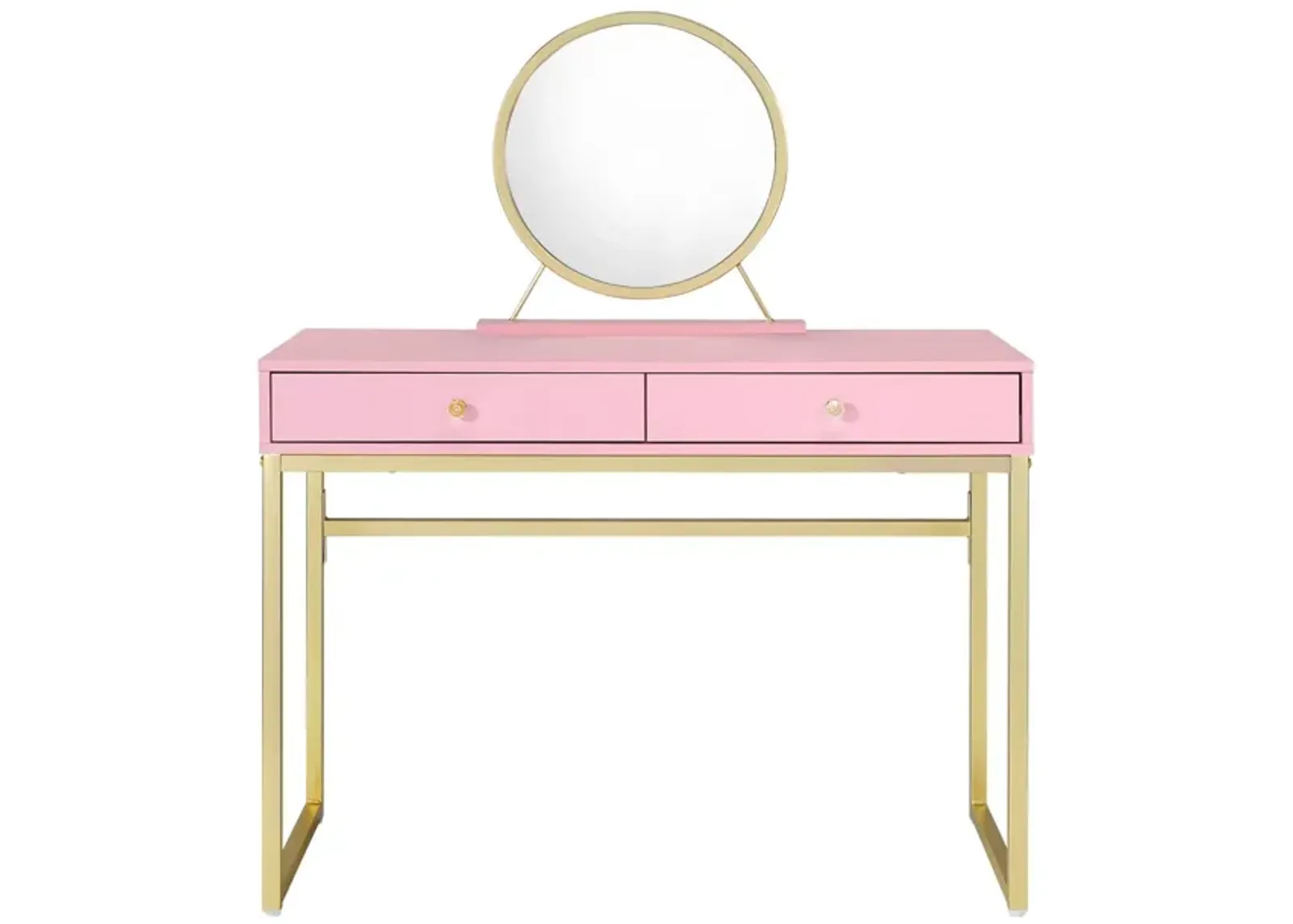 Mirrored Two Drawer Dresser - Pink