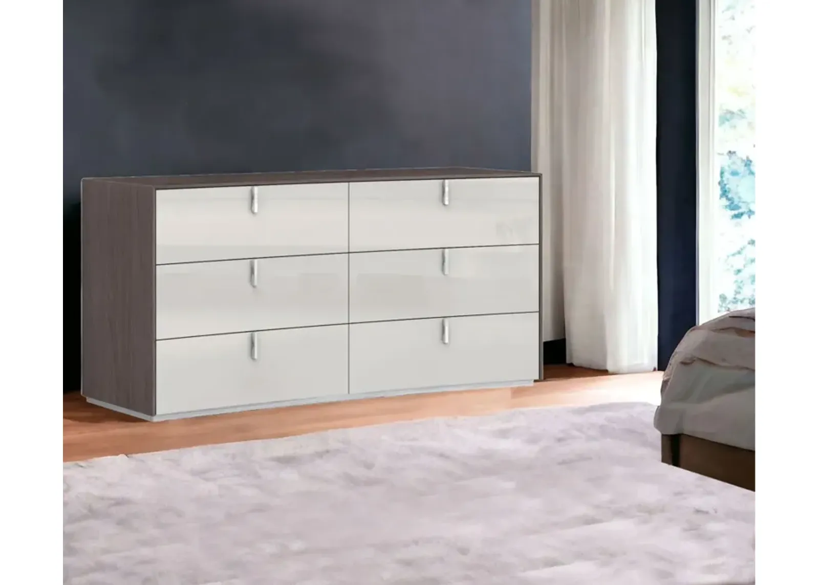 Six Drawer / Double Dresser - Gray