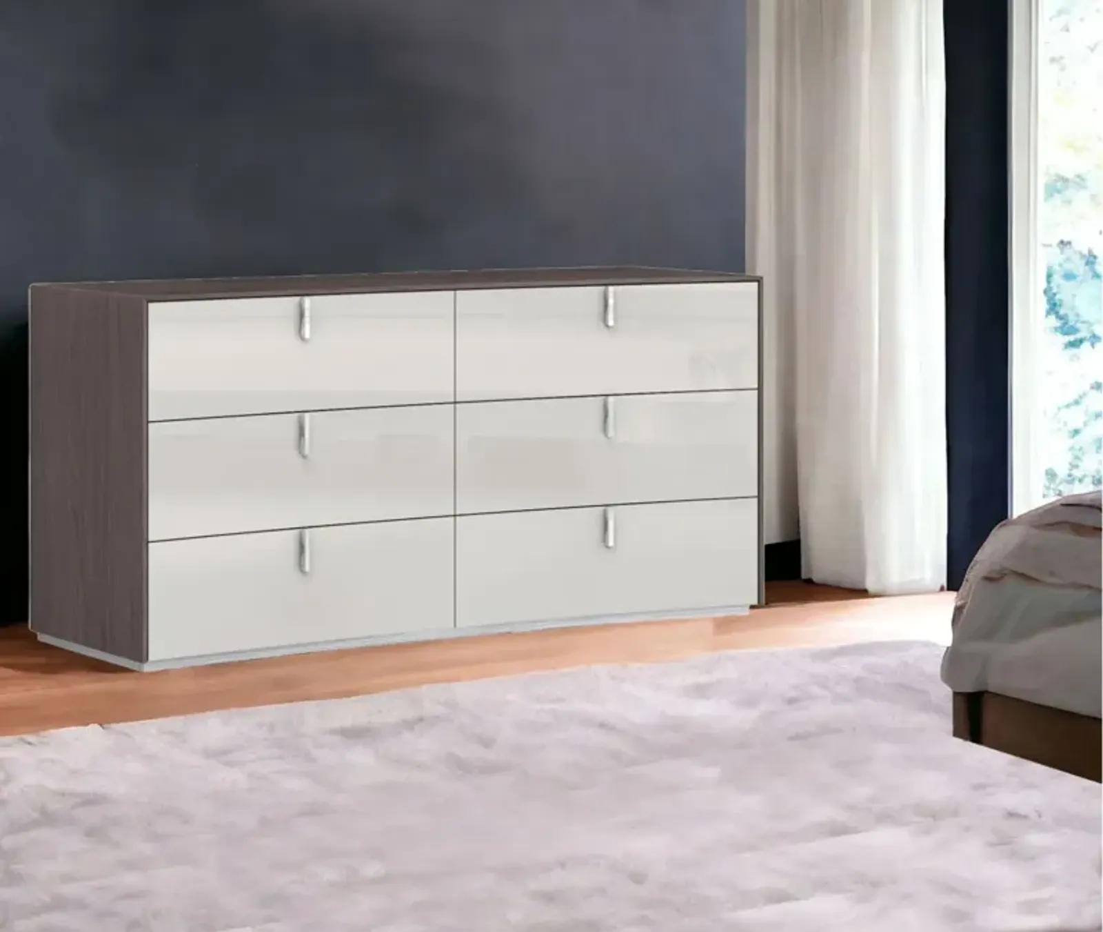 Six Drawer / Double Dresser - Gray