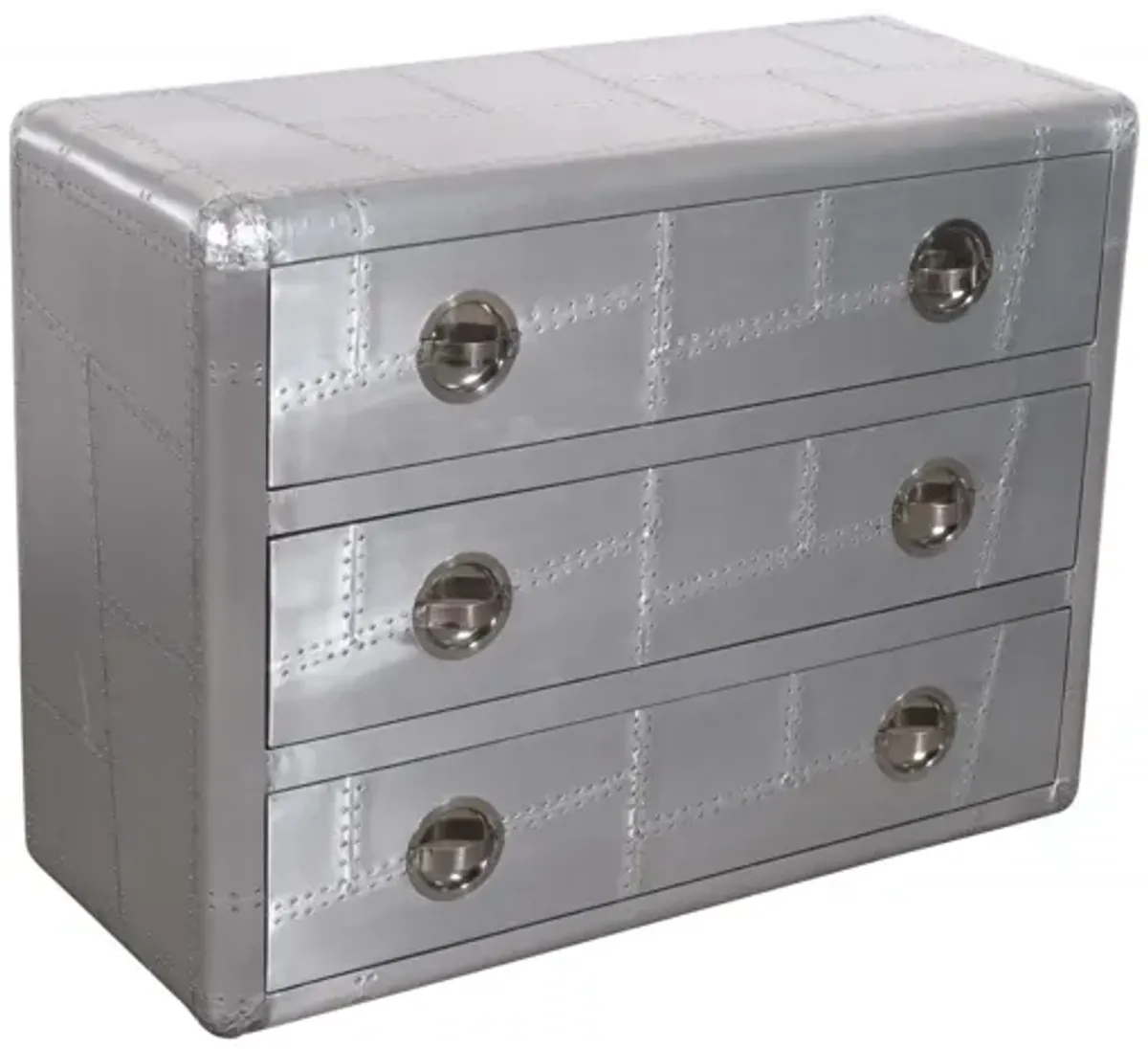 Three Drawer Dresser - Silver