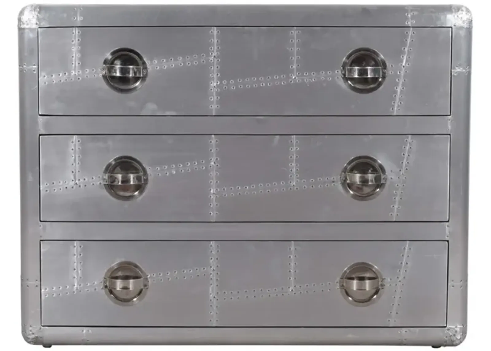 Three Drawer Dresser - Silver