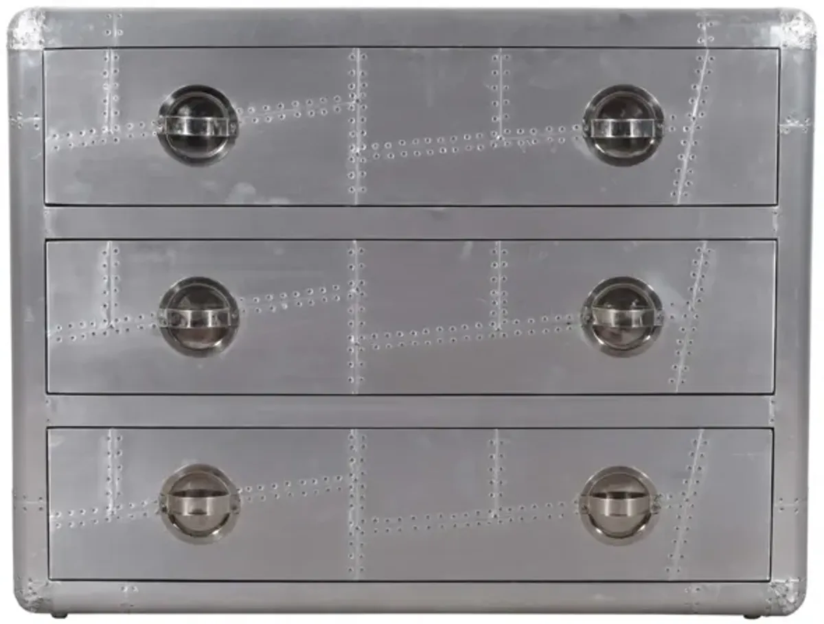 Three Drawer Dresser - Silver