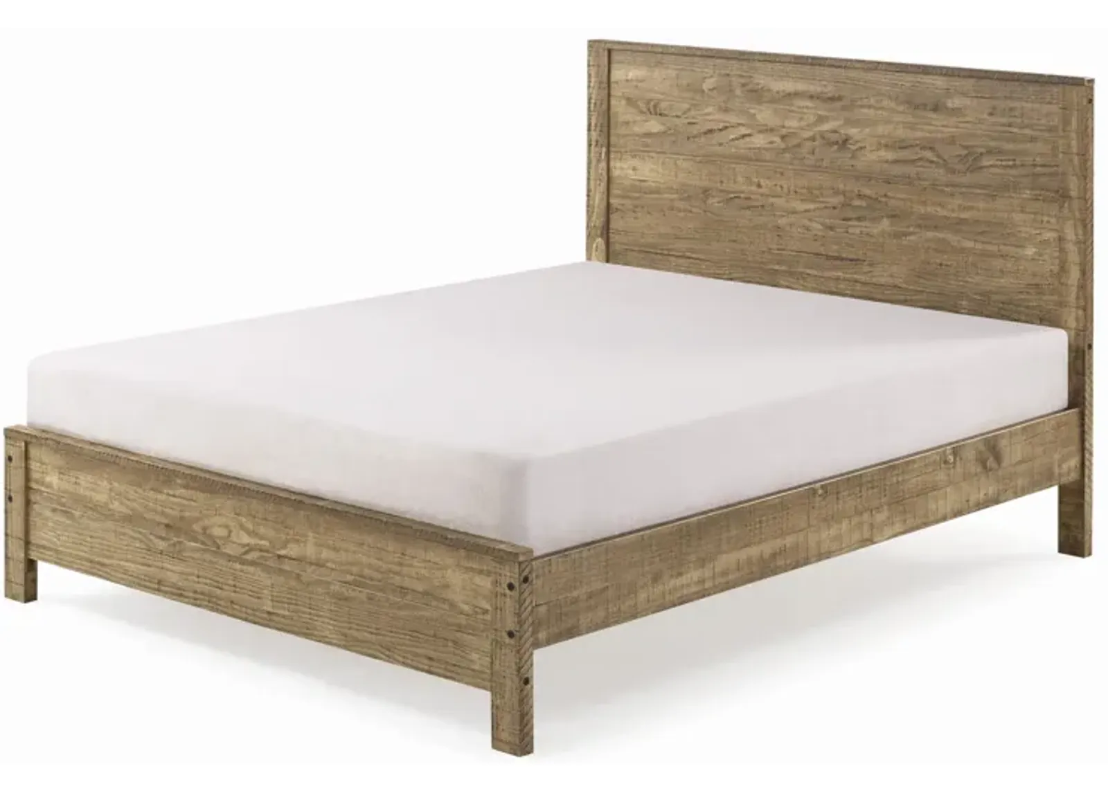 Solid Wood Queen Bed Frame - Walnut Brown