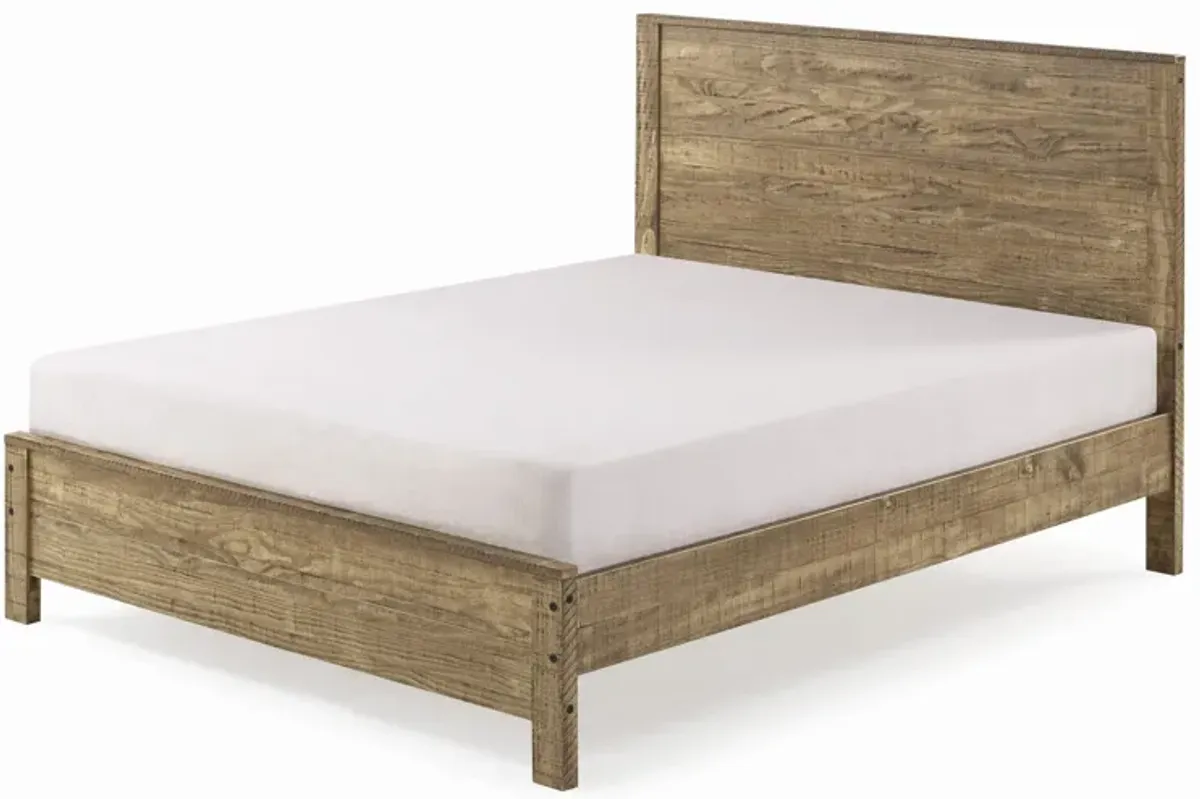 Solid Wood Queen Bed Frame - Walnut Brown