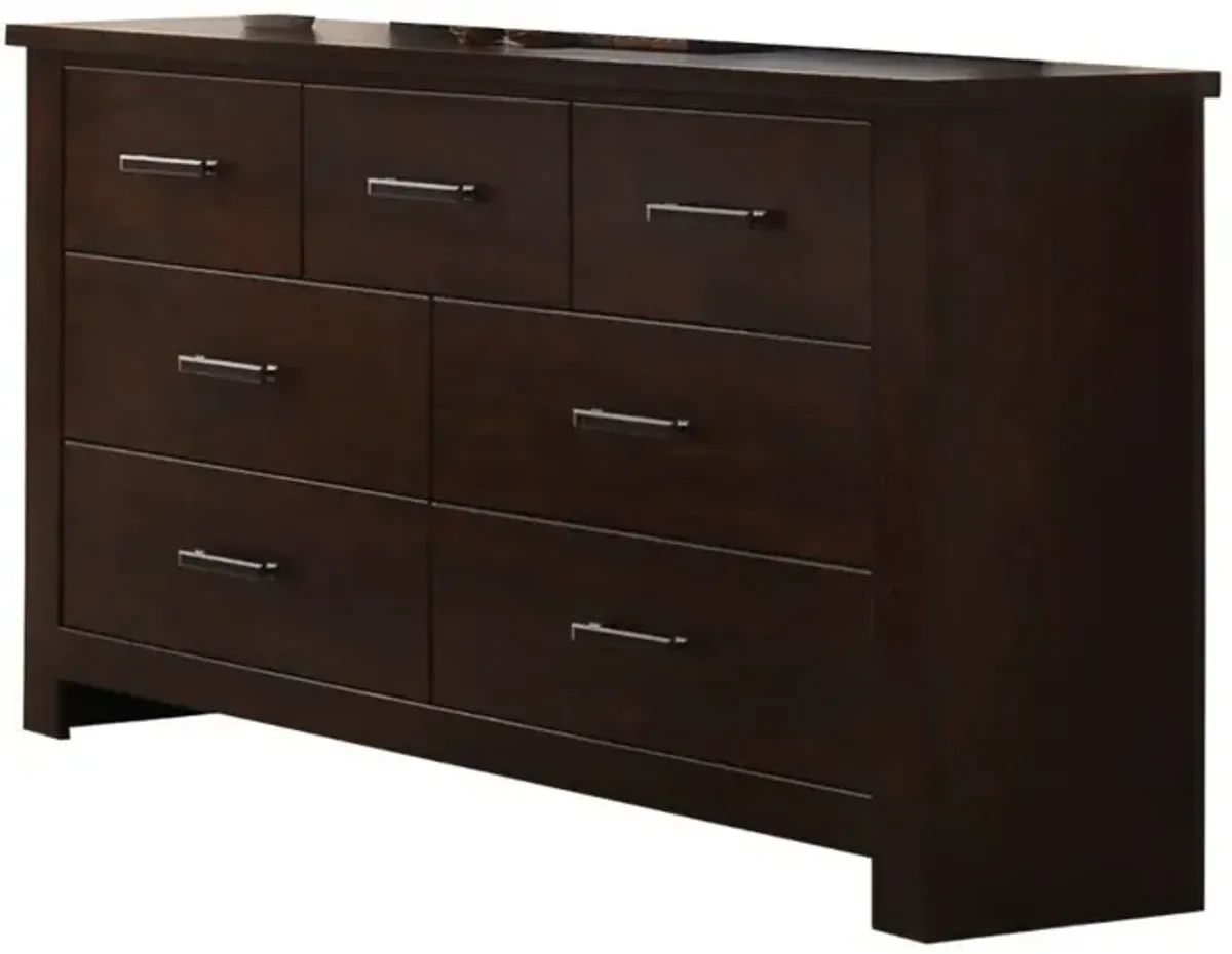 Seven Drawer Double Dresser - Mahogany