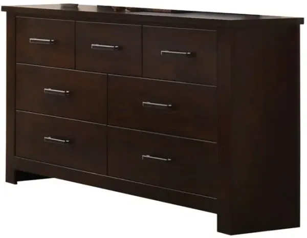 Seven Drawer Double Dresser - Mahogany