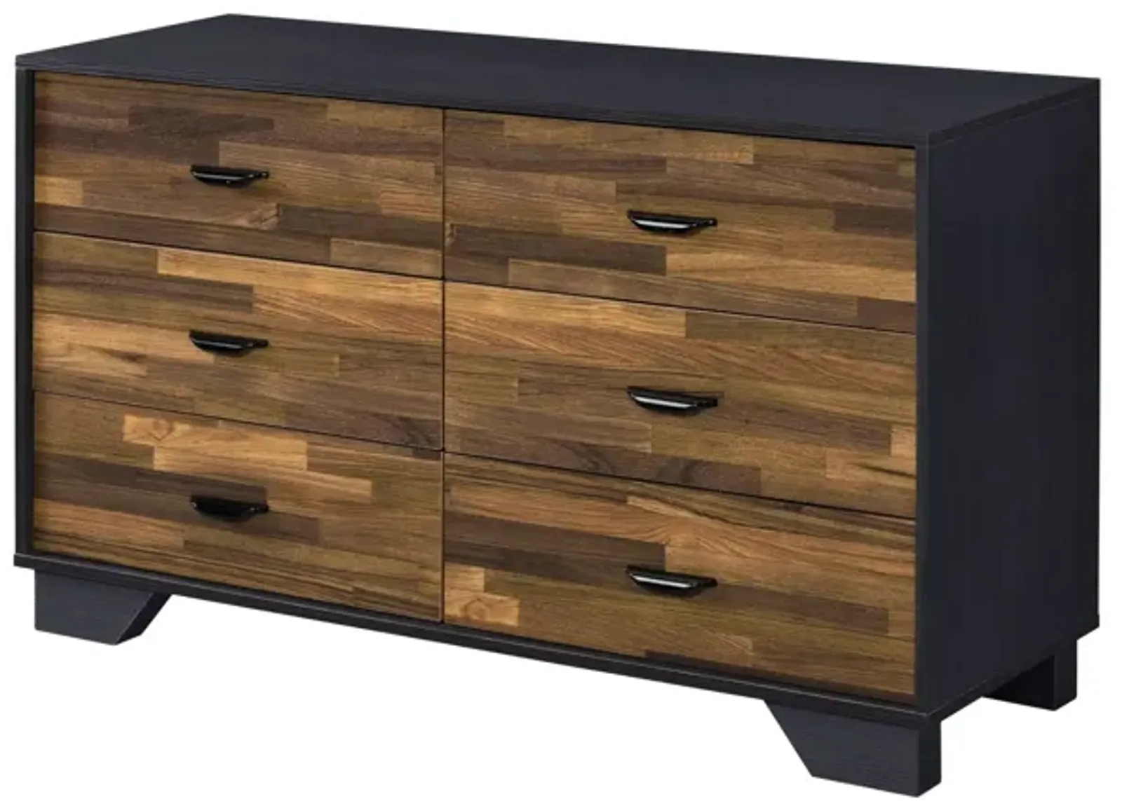 Six Drawer Double Dresser - Walnut Black