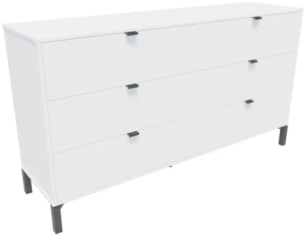 Six Drawer Double Dresser - White / Black