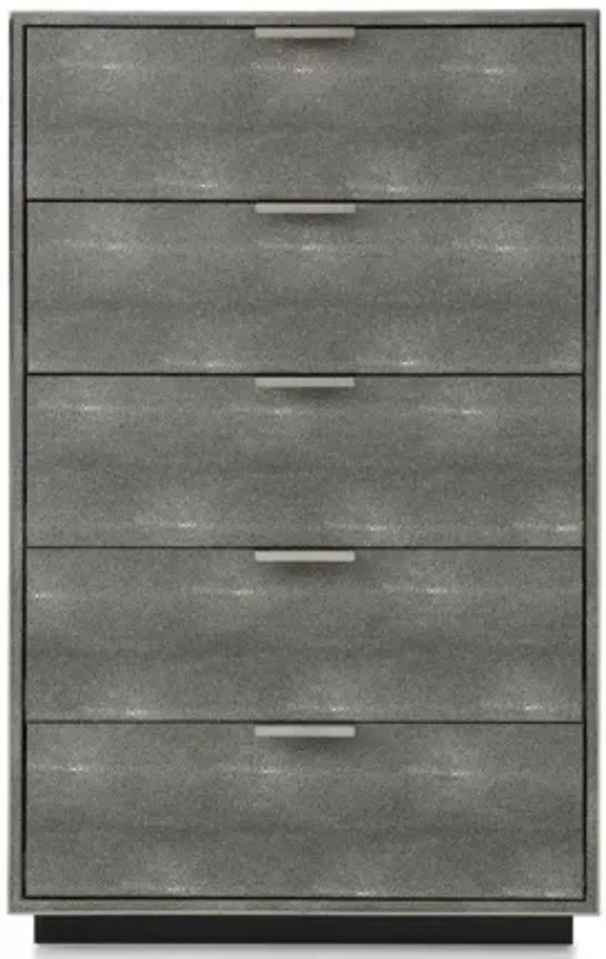 Solid Wood And Stainless Steel Five Drawer Chest - Gray