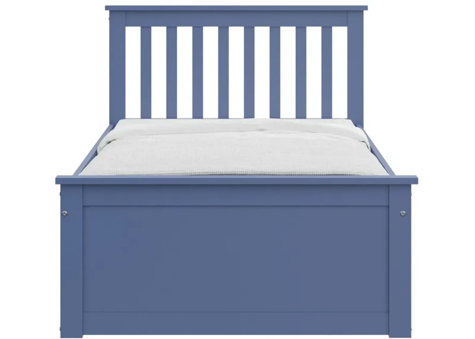 Solid Wood Twin Bed With Pull Out Trundle - Blue