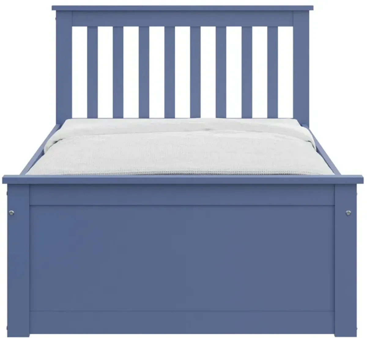 Solid Wood Twin Bed With Pull Out Trundle - Blue