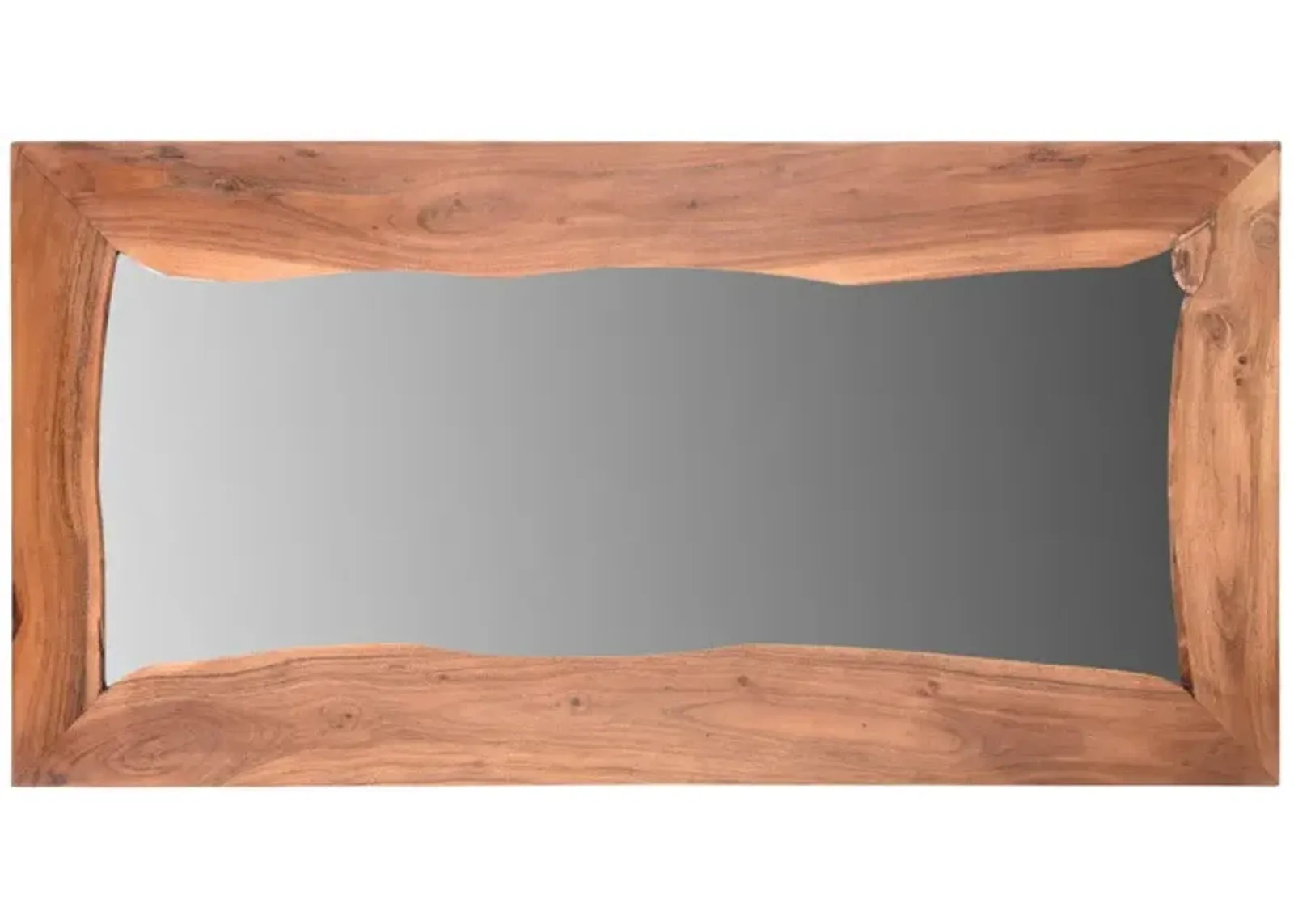 24" Solid Wood Framed Accent Mirror - Brown