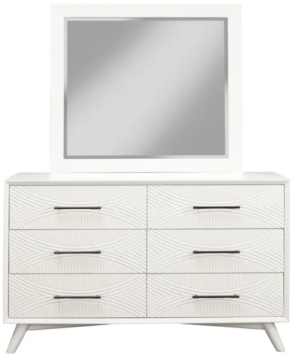 Solid Wood 6 Drawer Double Dresser - White