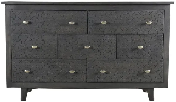 Solid Wood Seven Drawer Triple Dresser - Gray Wash