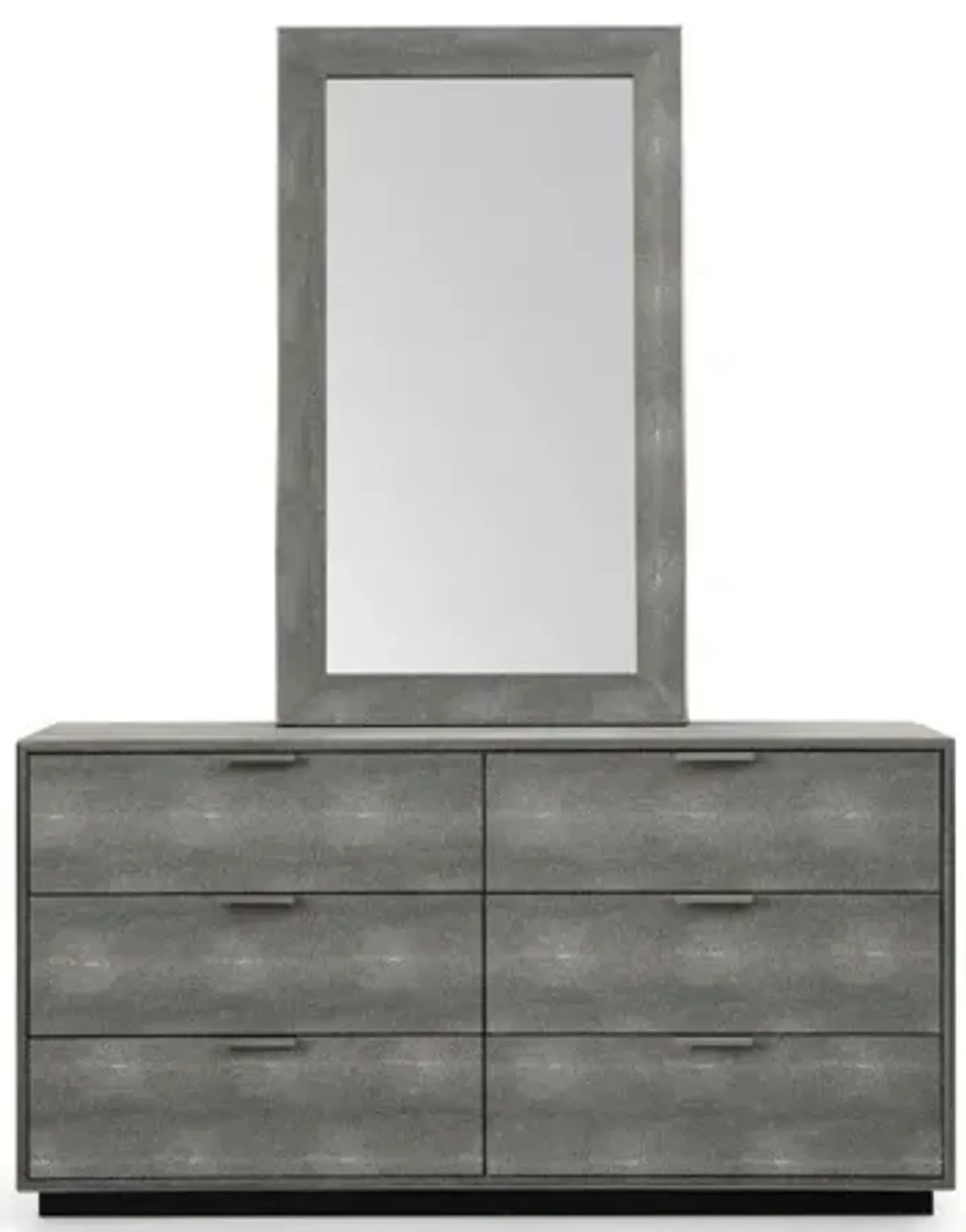 Six Drawer, Double Dresser - Gray