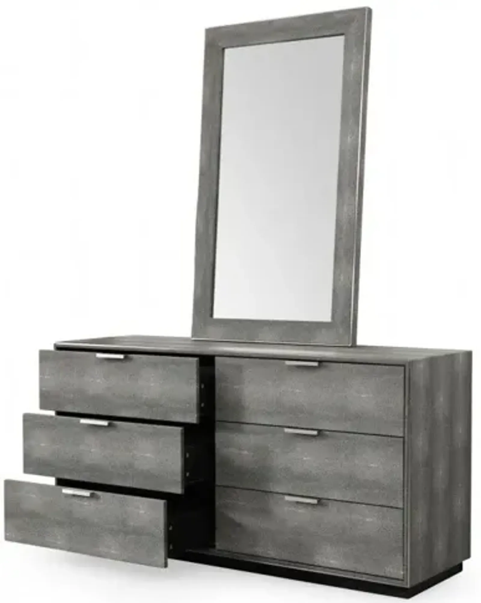 Six Drawer, Double Dresser - Gray