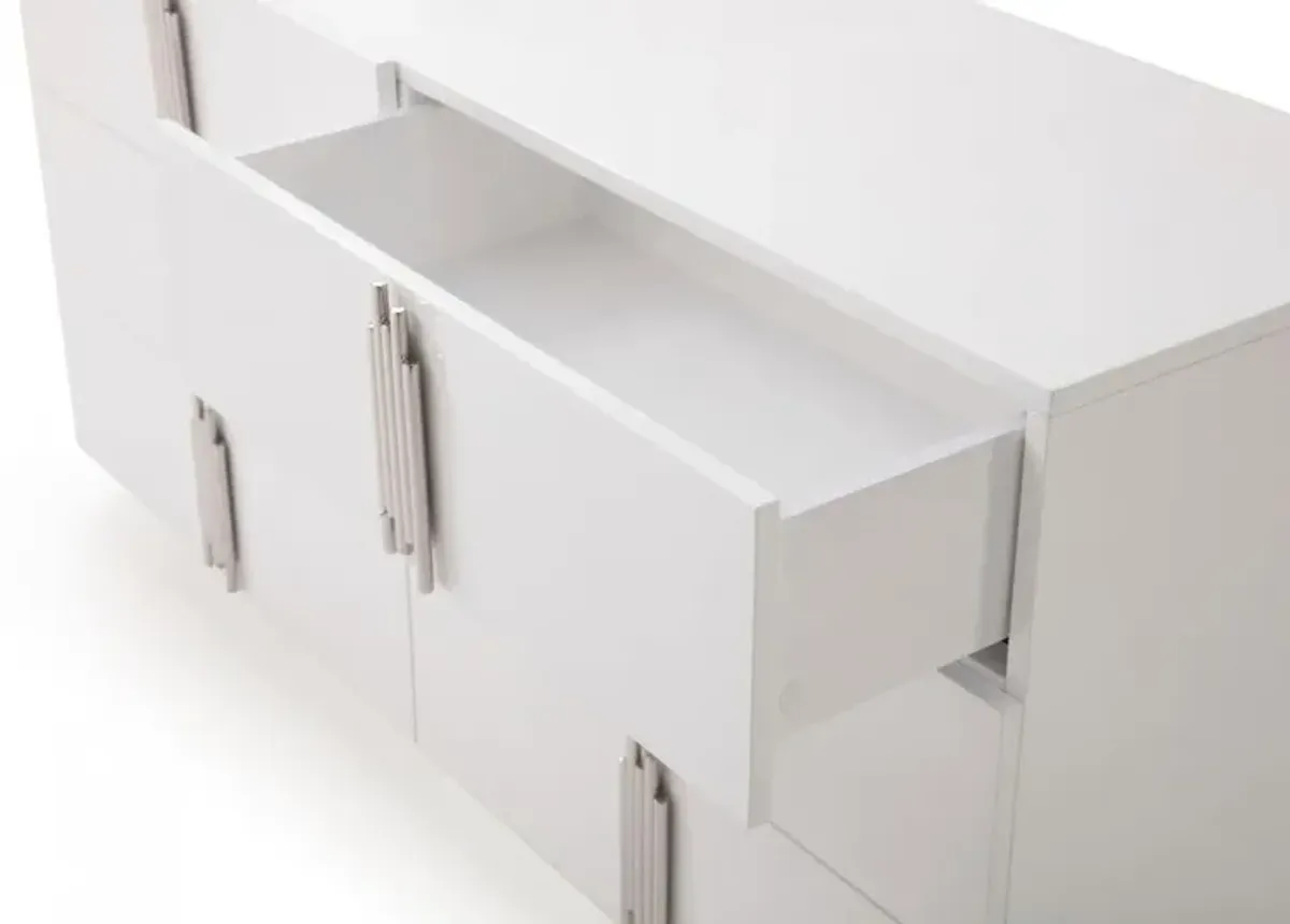 Solid And Manufactured Wood Six Drawer Double Dresser - White