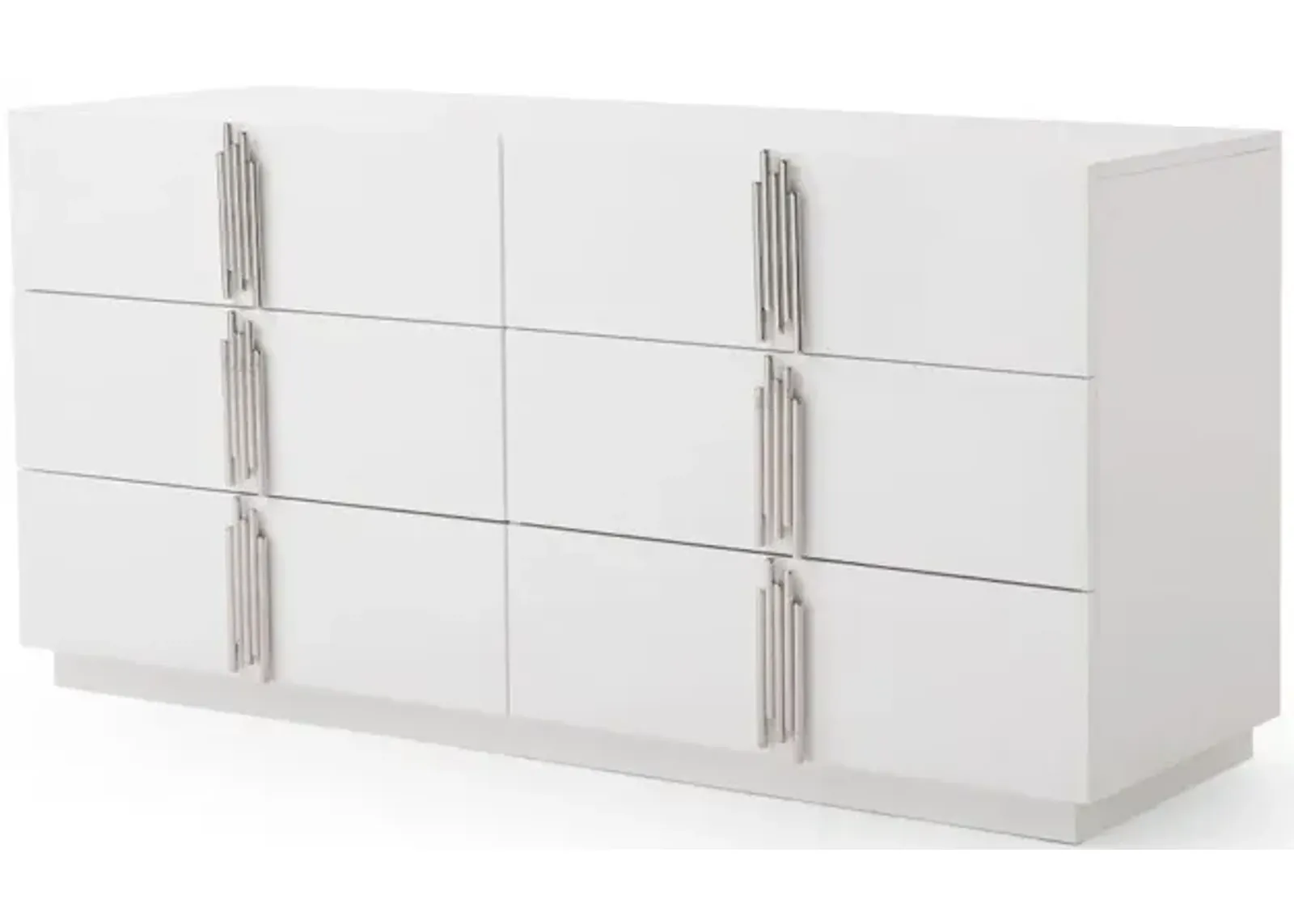 Solid And Manufactured Wood Six Drawer Double Dresser - White