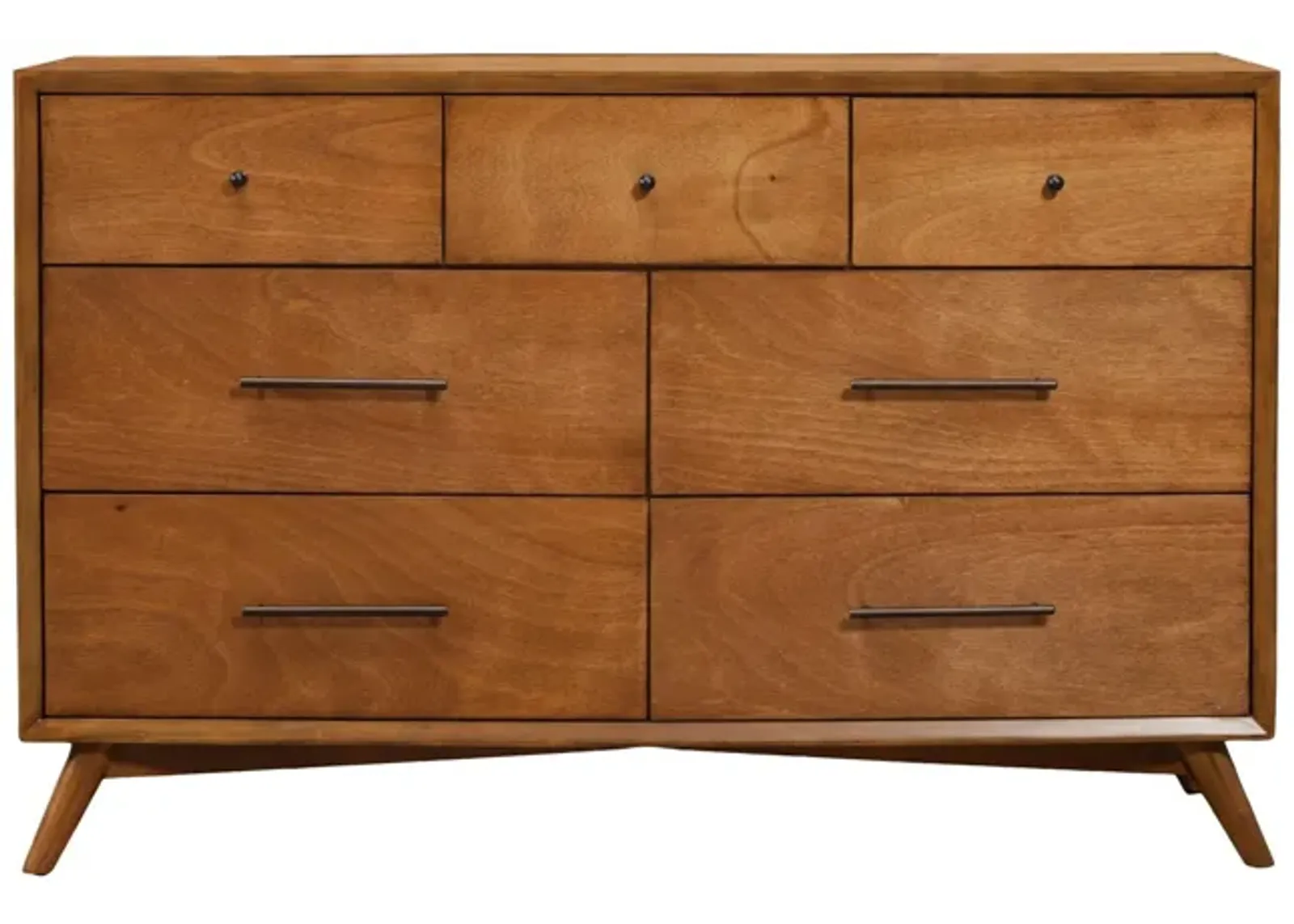 Wood Seven Drawer Double Dresser - Brown