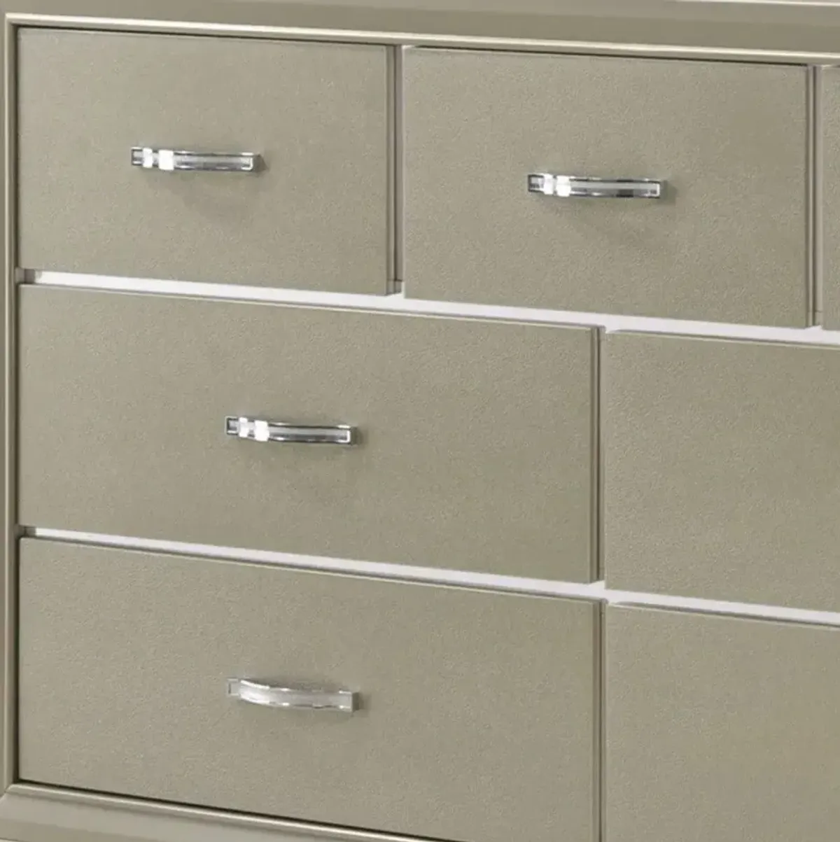 Solid Wood Seven Drawer Triple Dresser - Champagne