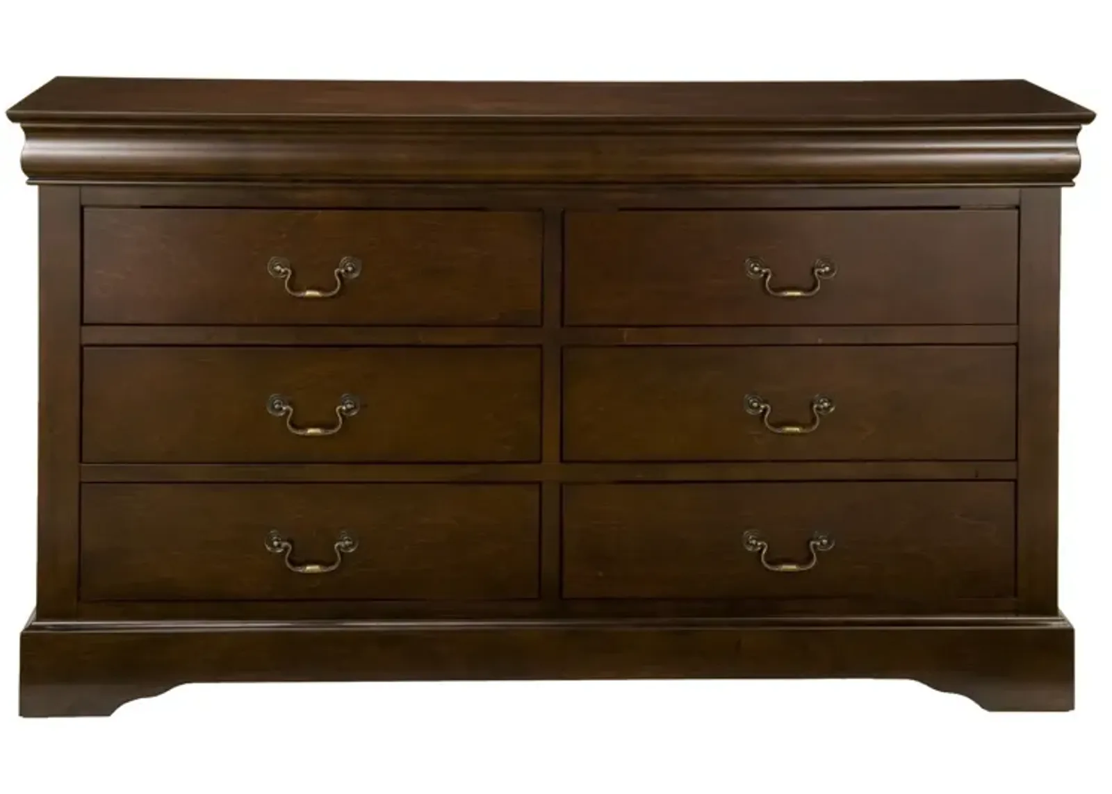 Solid 6 Drawer Double Dresser - Brown