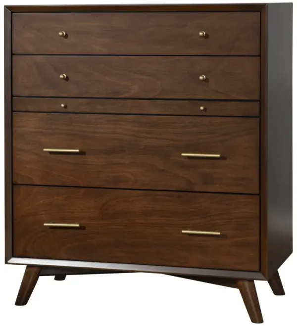 Solid Wood Four Drawer Chest - Mahogany