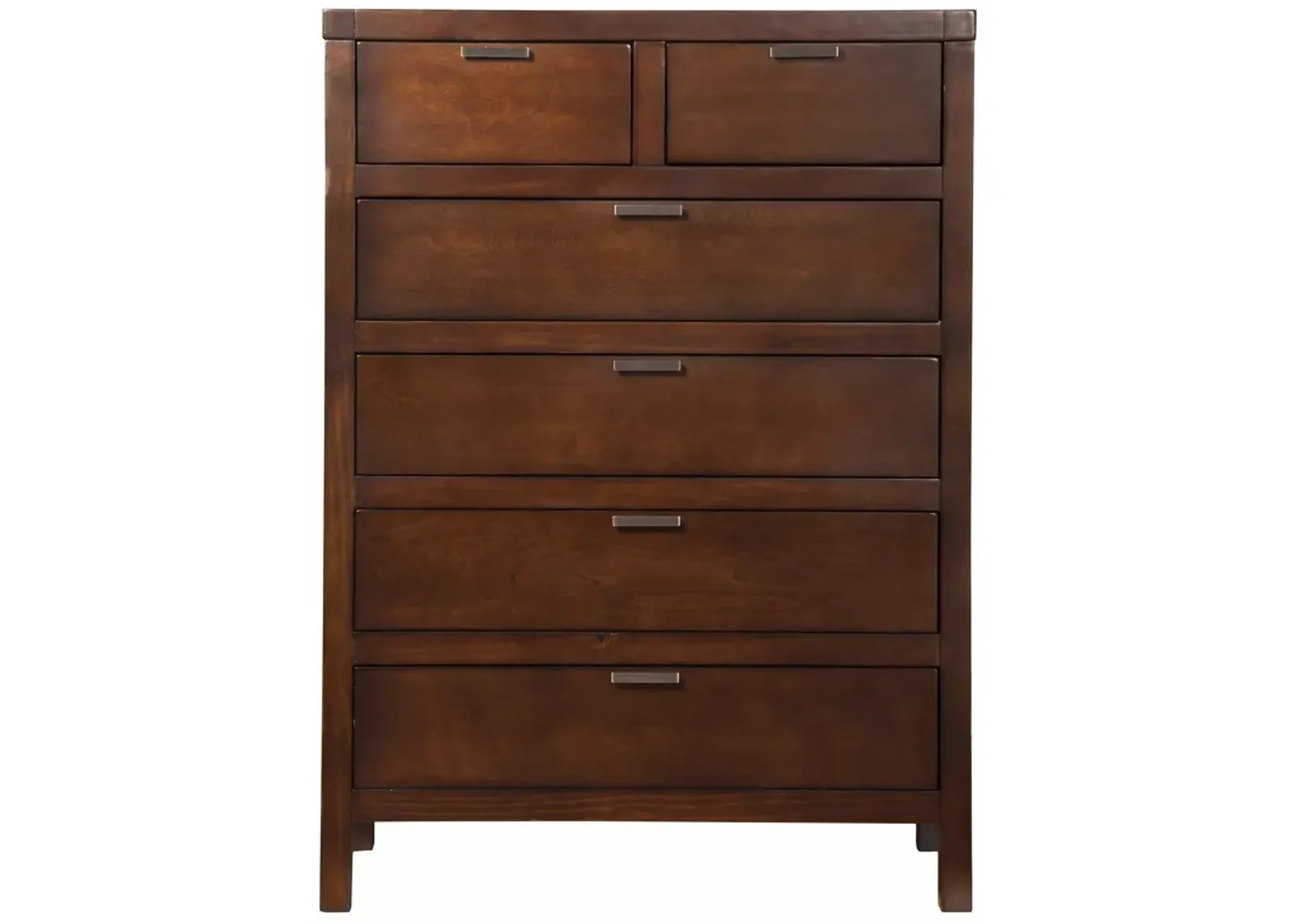 Solid Six Drawer Chest - Brown