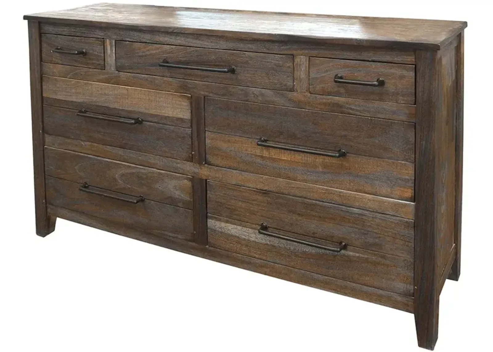 Solid Wood Seven Drawer Double Dresser - Natural