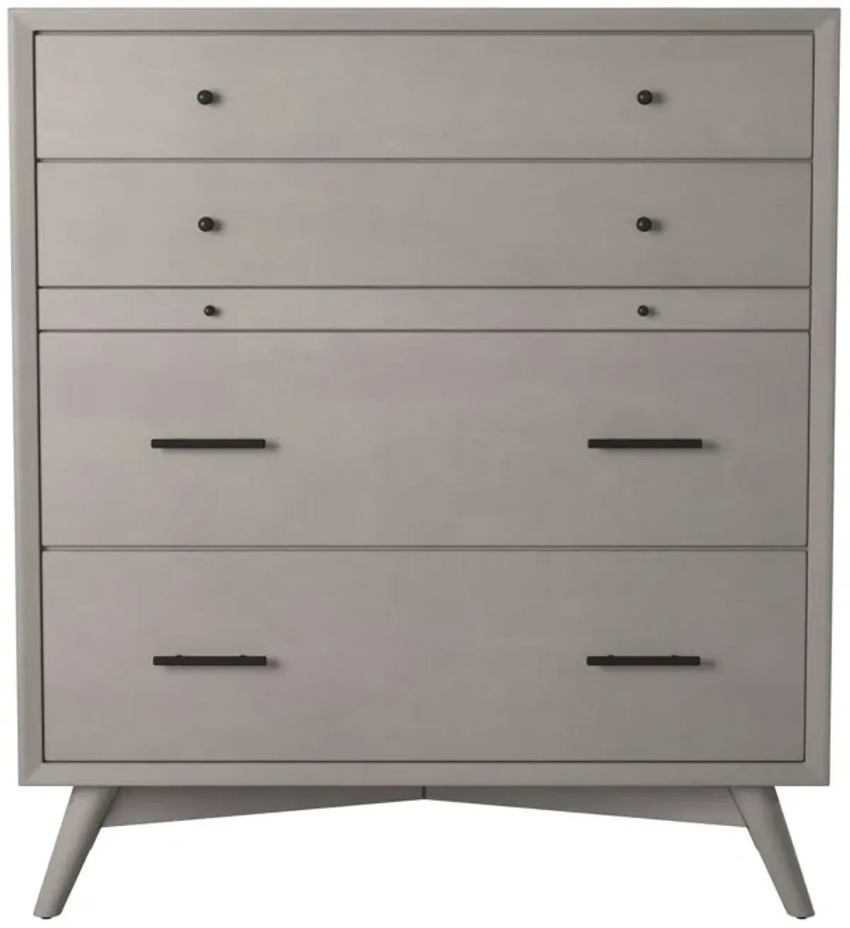 Solid Wood Four Drawer Chest - Gray