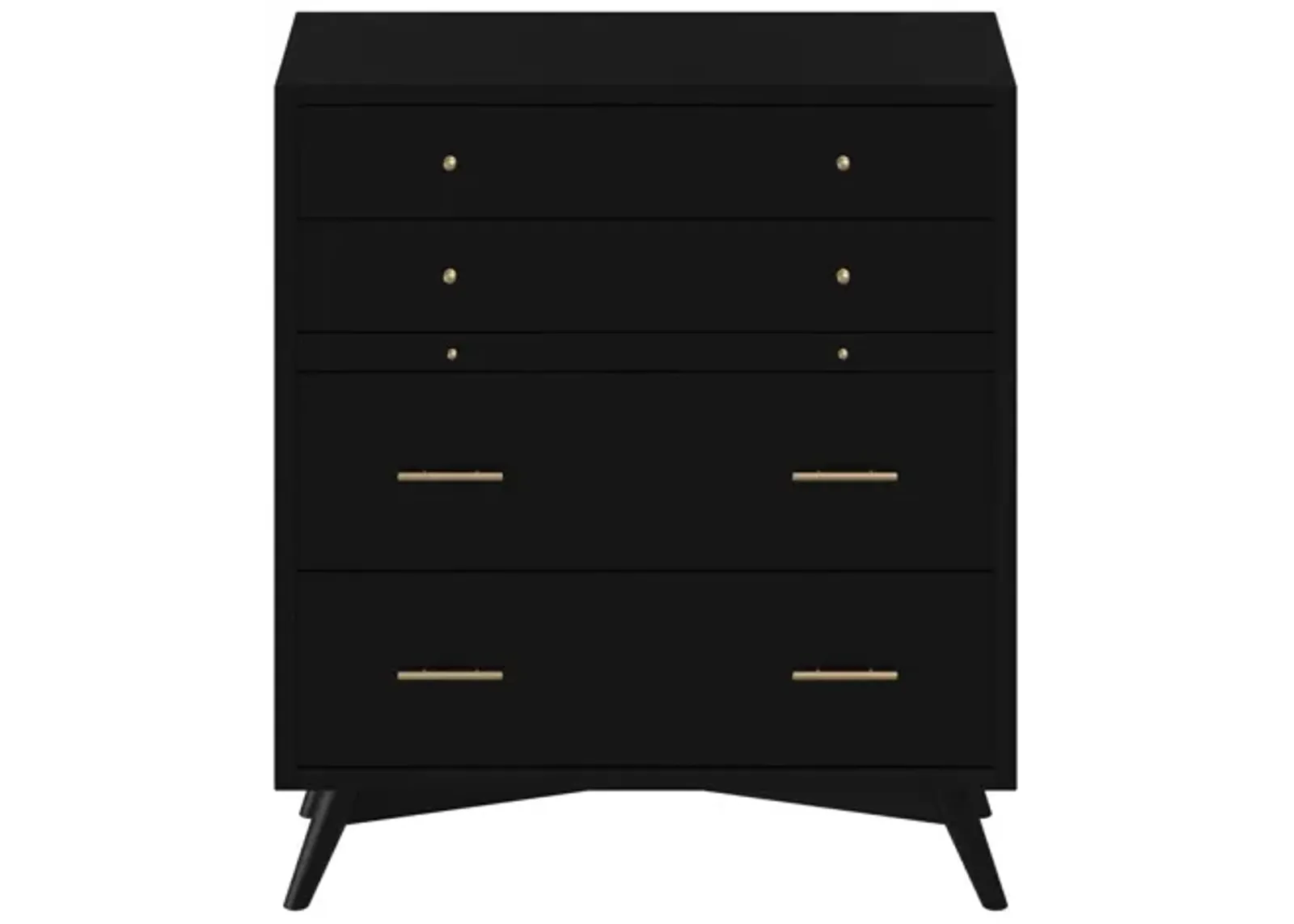 Solid Wood Four Drawer Chest - Black