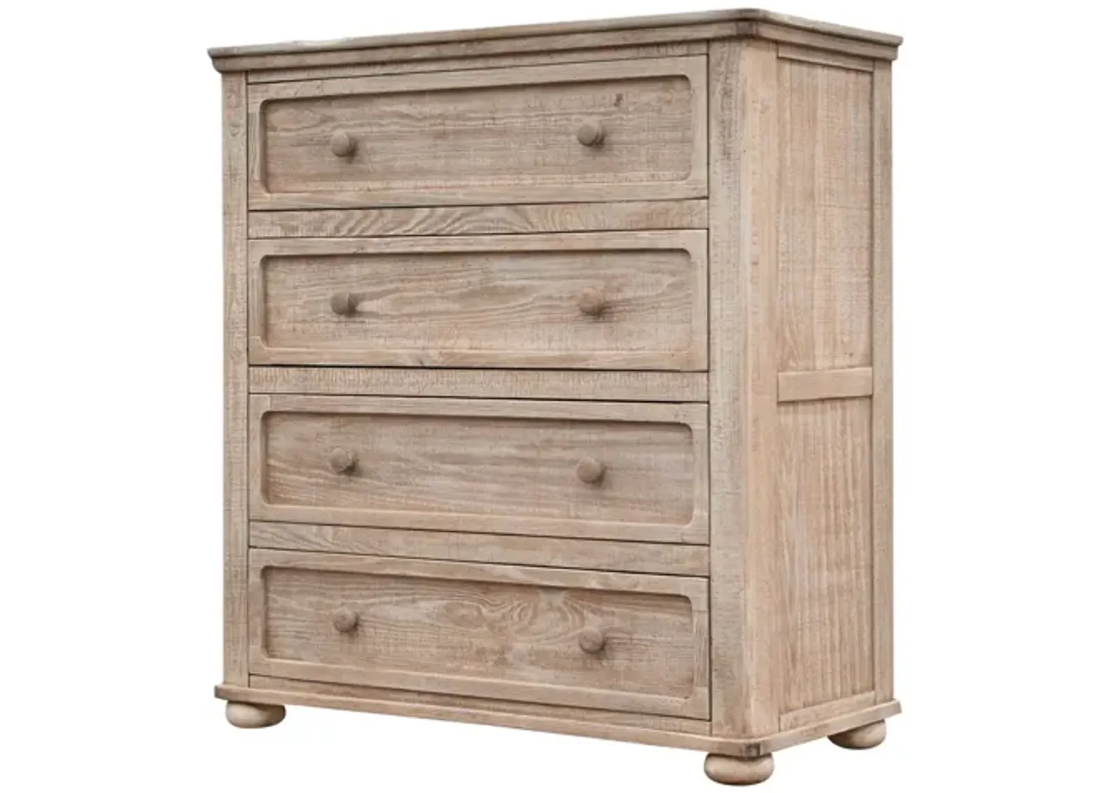 Solid Four Drawer Chest - Natural