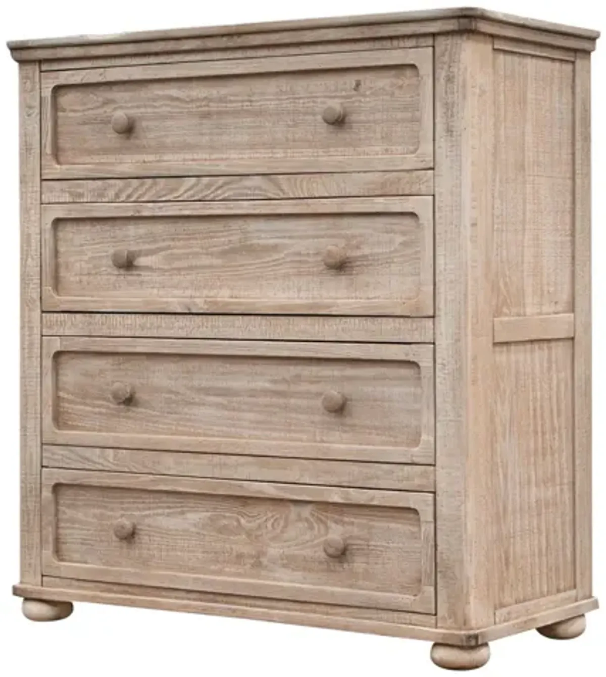 Solid Four Drawer Chest - Natural