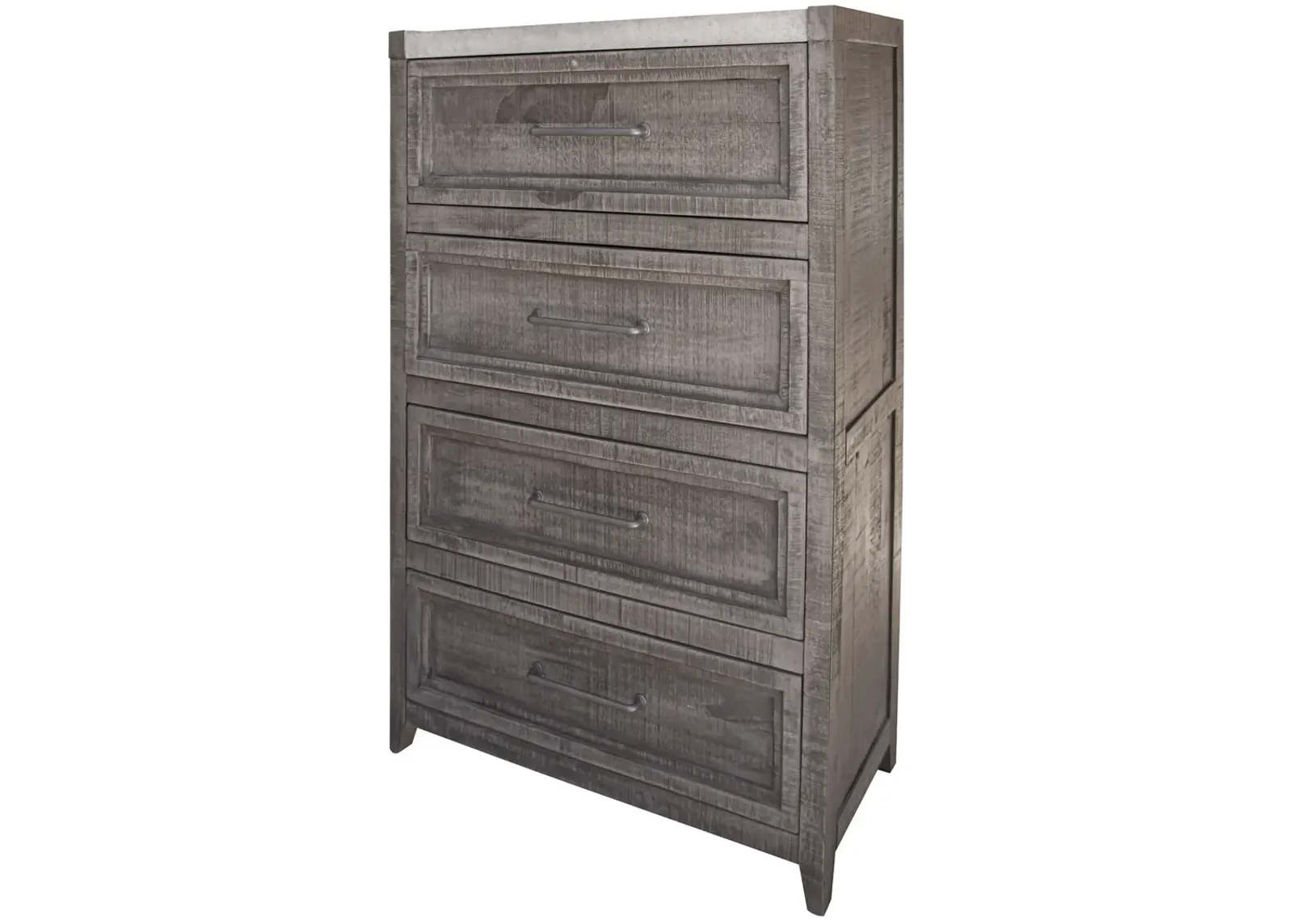 Solid Wood 4 Drawer Chest - Gray