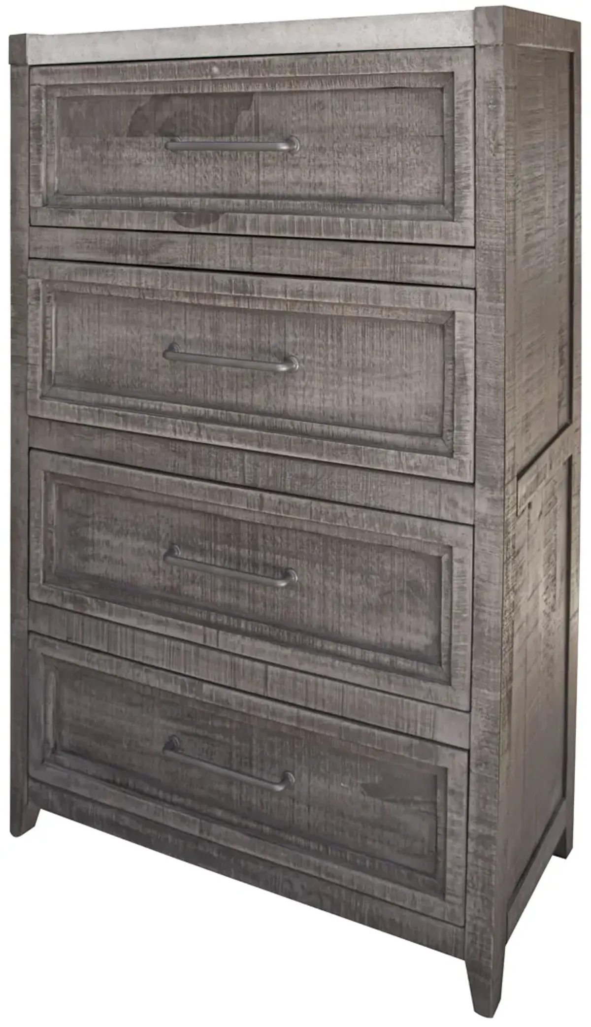 Solid Wood 4 Drawer Chest - Gray