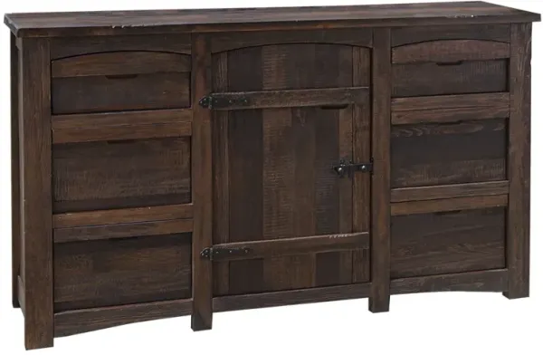 Solid Wood Six Drawer Triple Dresser - Brown