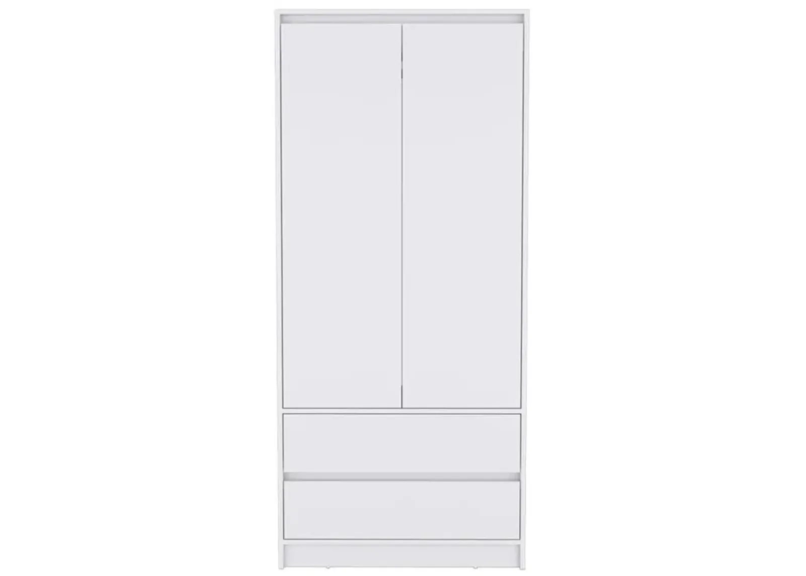 Two Drawer, Combo Dresser - White