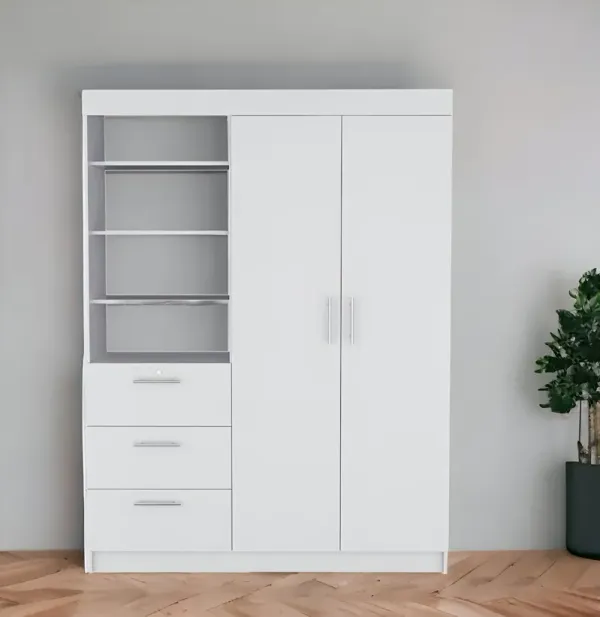 Three Drawer Combo Dresser - White