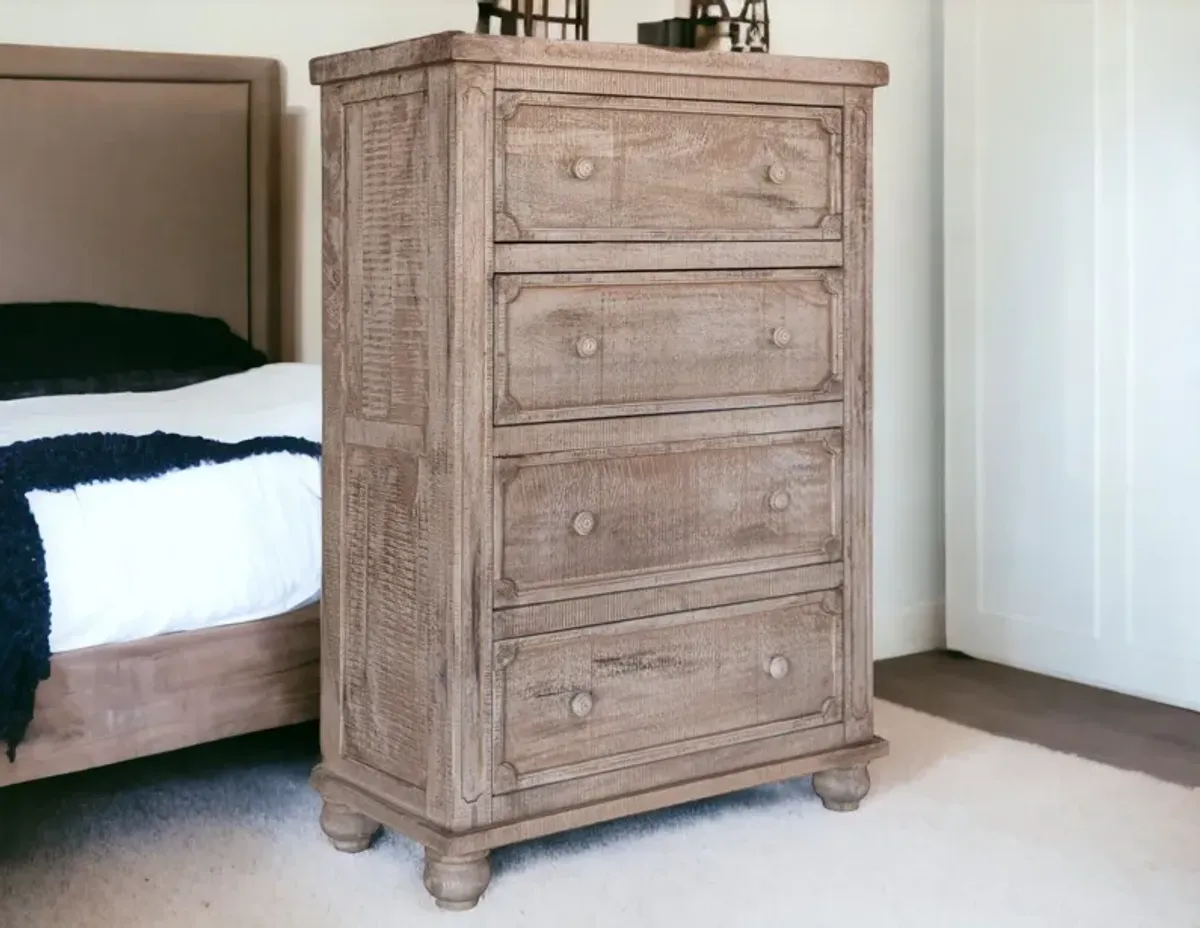 Solid Wood Four Drawer Chest - Natural