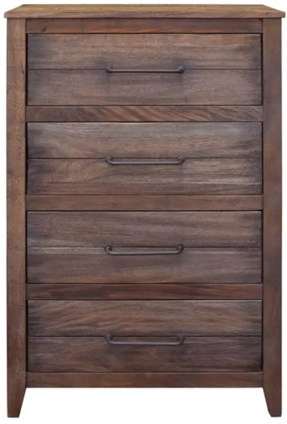 Solid Wood 4 Drawer Chest - Brown