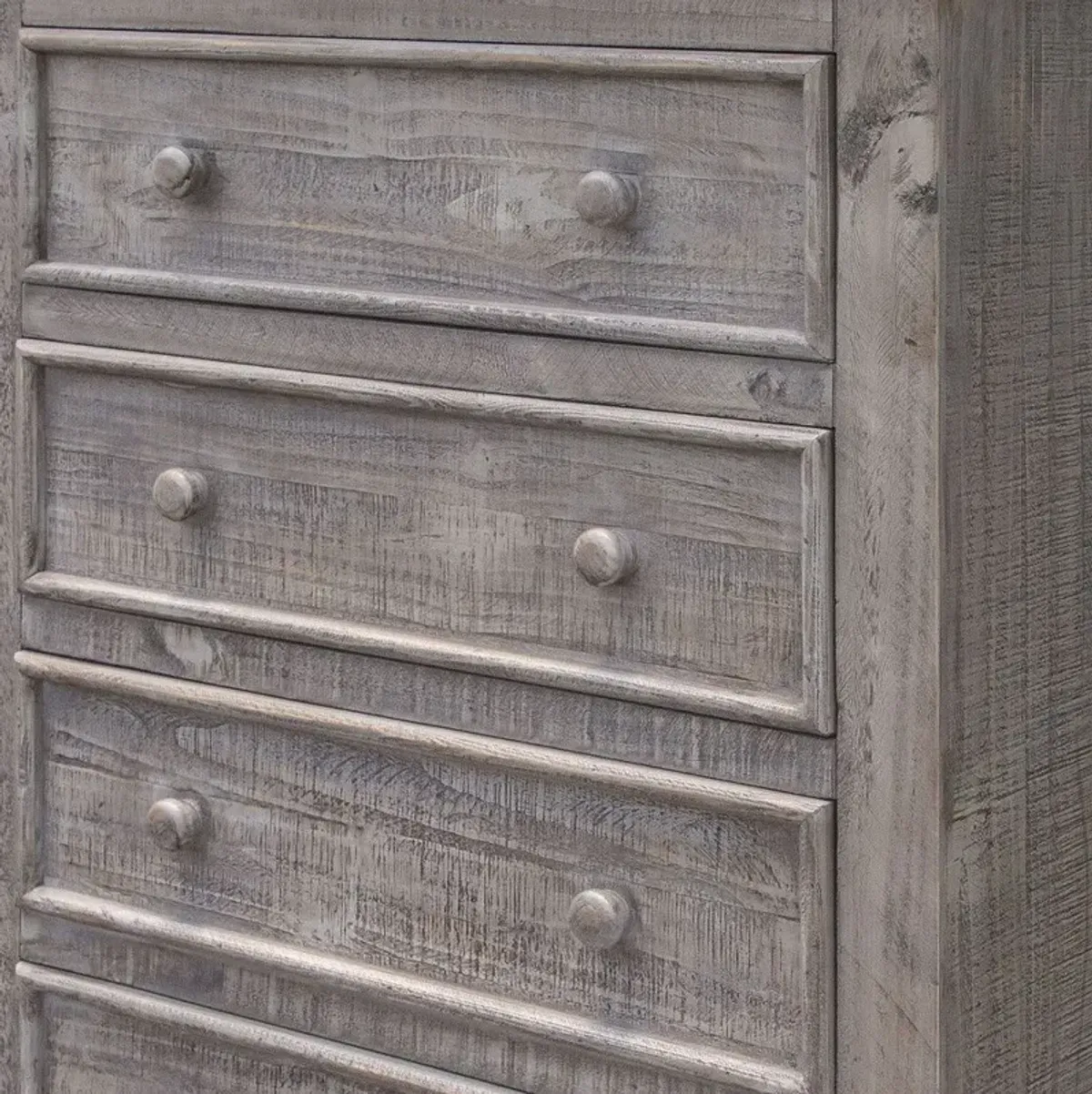 Solid Five Drawer Chest - Gray