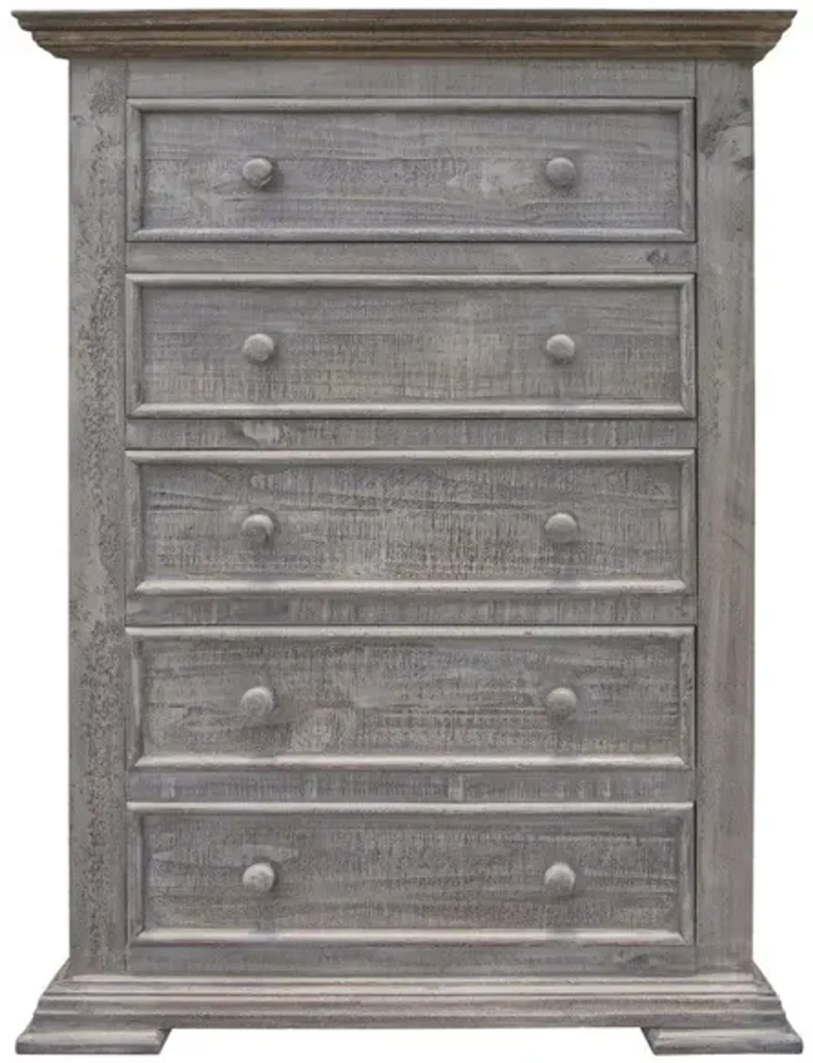 Solid Five Drawer Chest - Gray