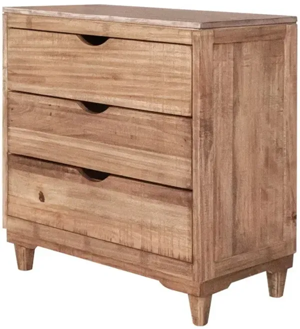 Solid Wood Three Drawer Chest - Natural