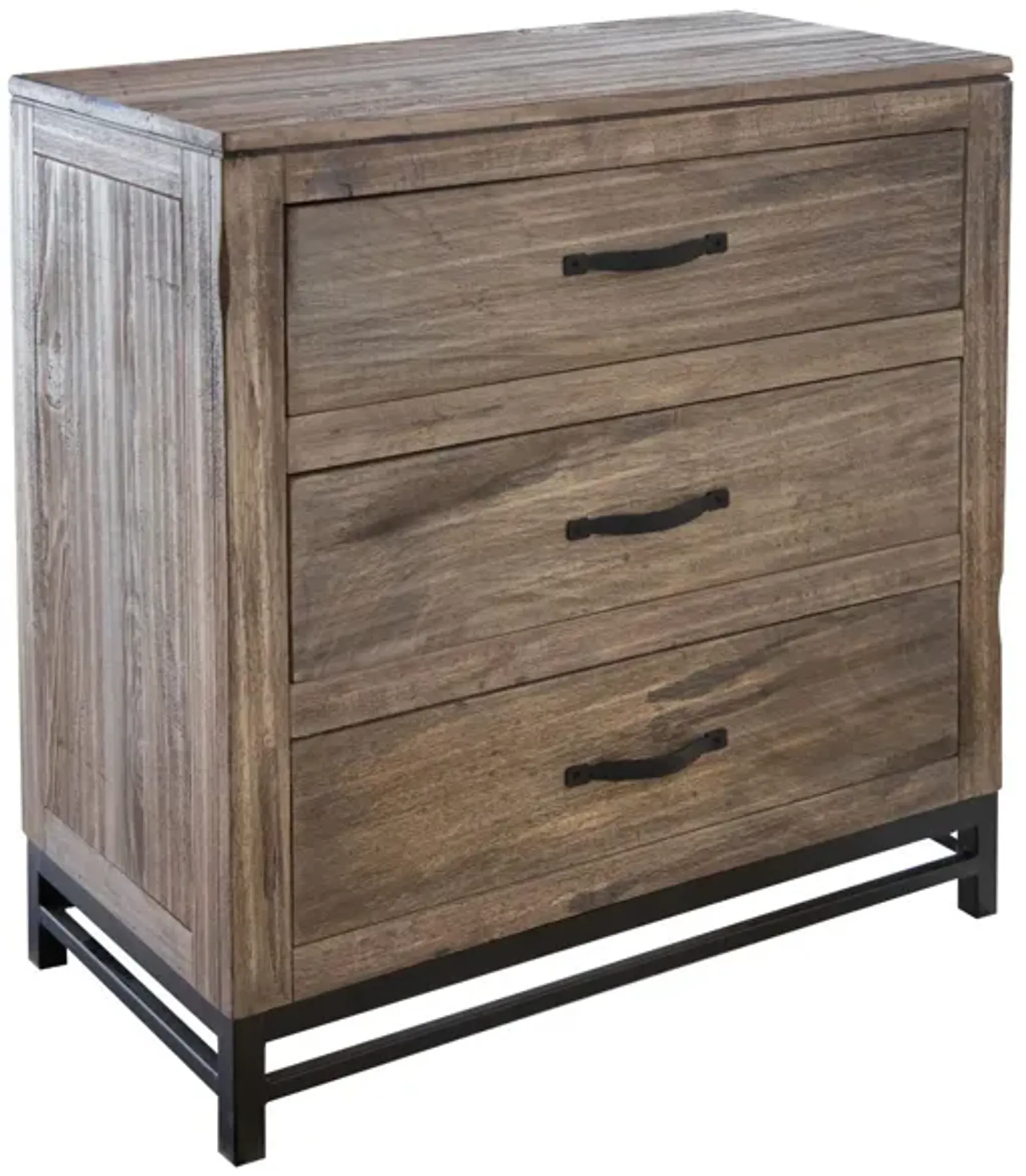 Wood Three Drawer Chest - Brown