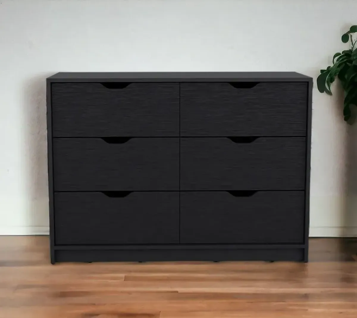 Four Drawer Dresser Wooden - Black