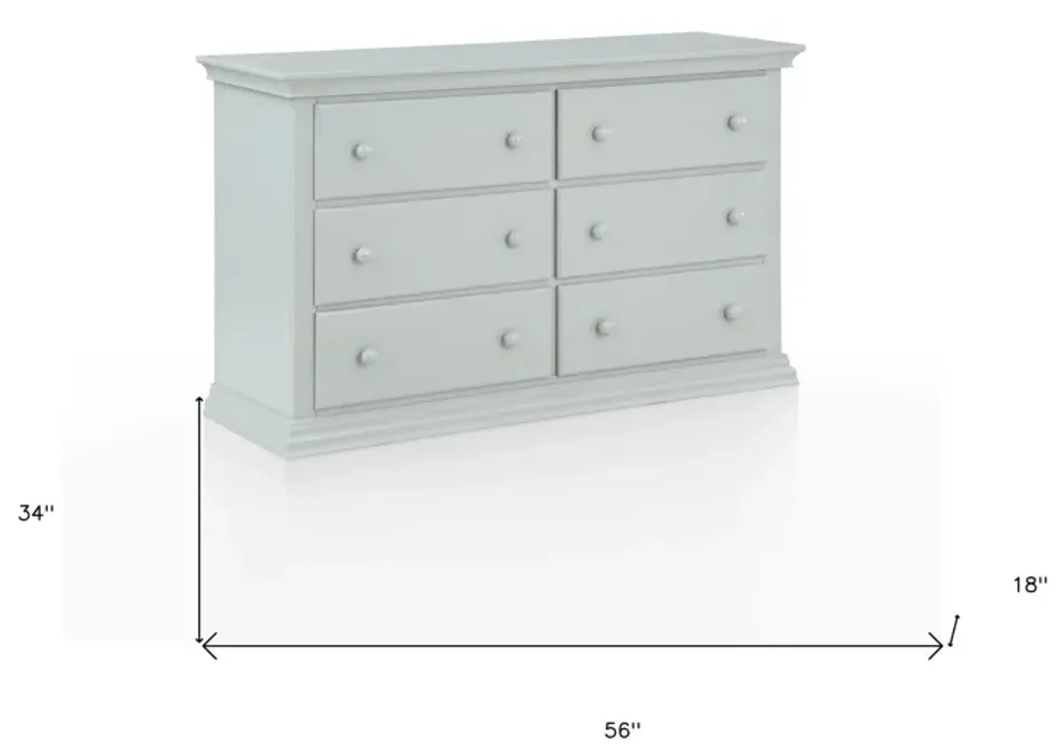 Solid And Manufactured Wood Six Drawer Double Dresser - Gray